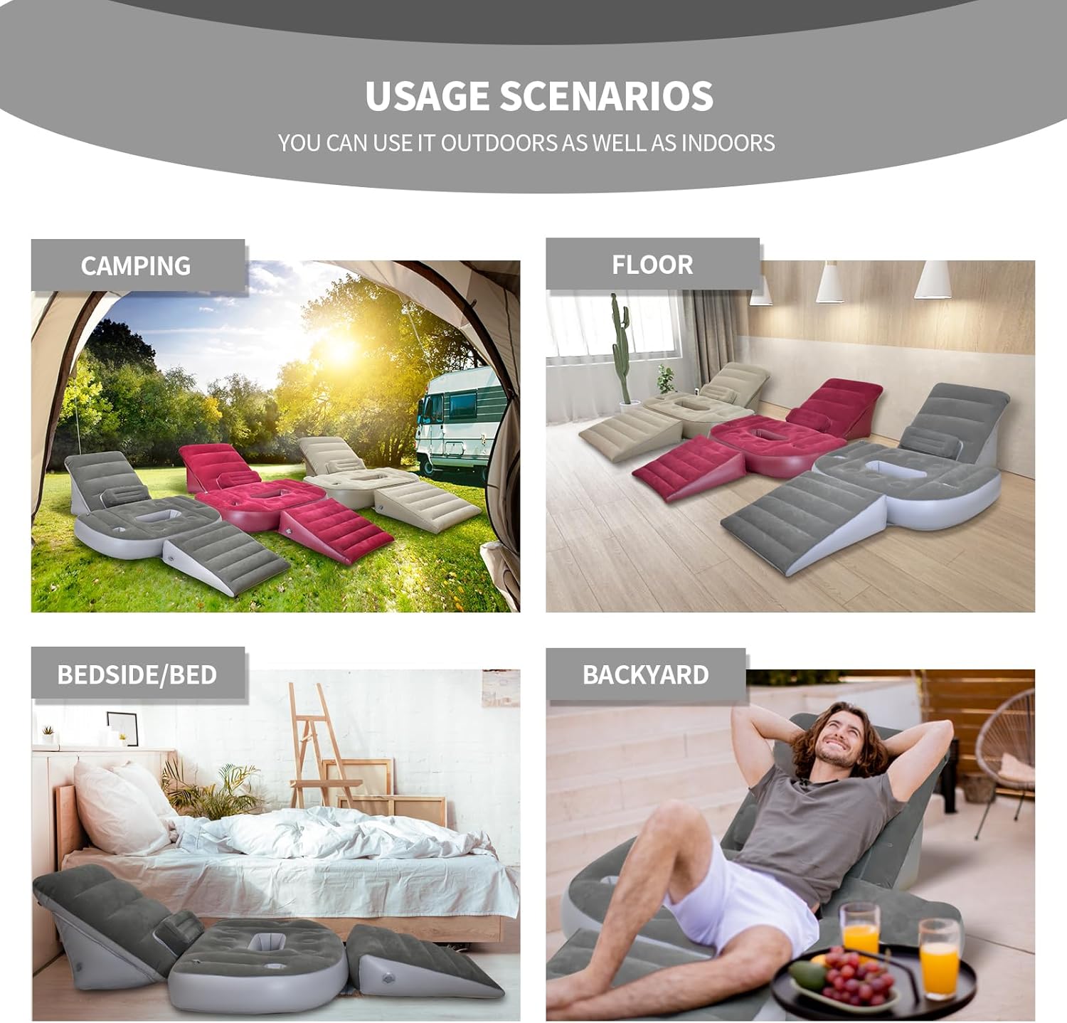 Hantaiwan Inflatable Lounger Sofa 3pc Set for Back and Leg Pain Relief