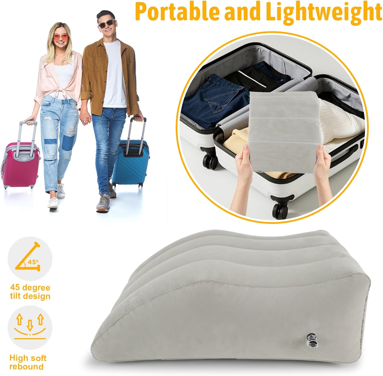 Inflatable Leg Elevation Pillow for Comfort and Swelling Relief