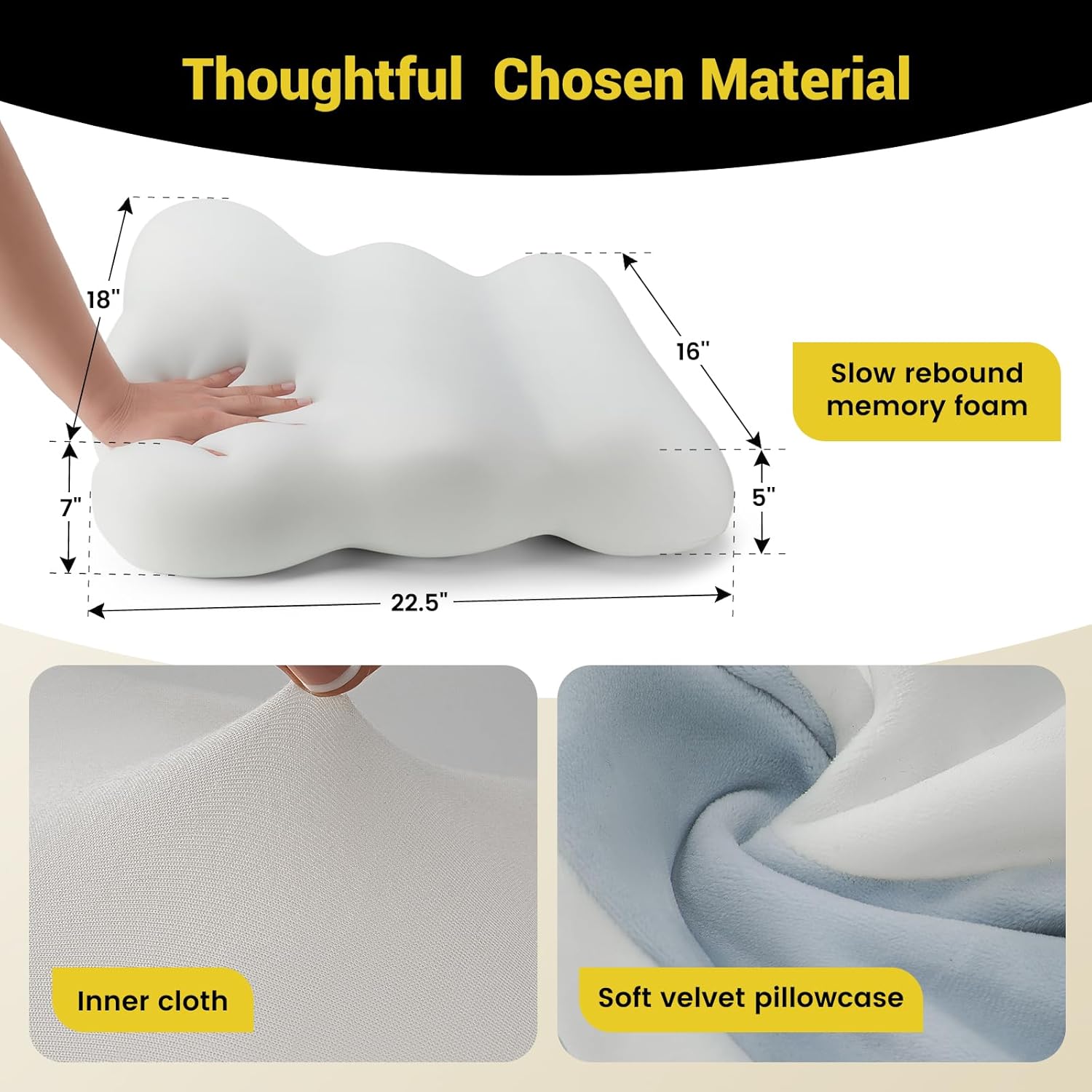 Leg Elevation Pillow for Back Sleepers 7 Height Comfort