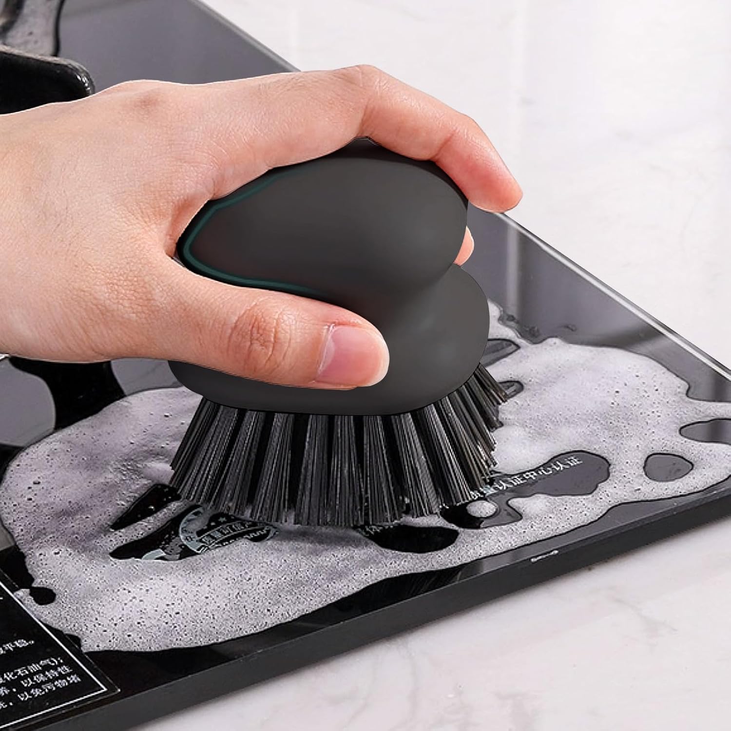 MUUBOOX 2Pack Dish Scrub Brush Black