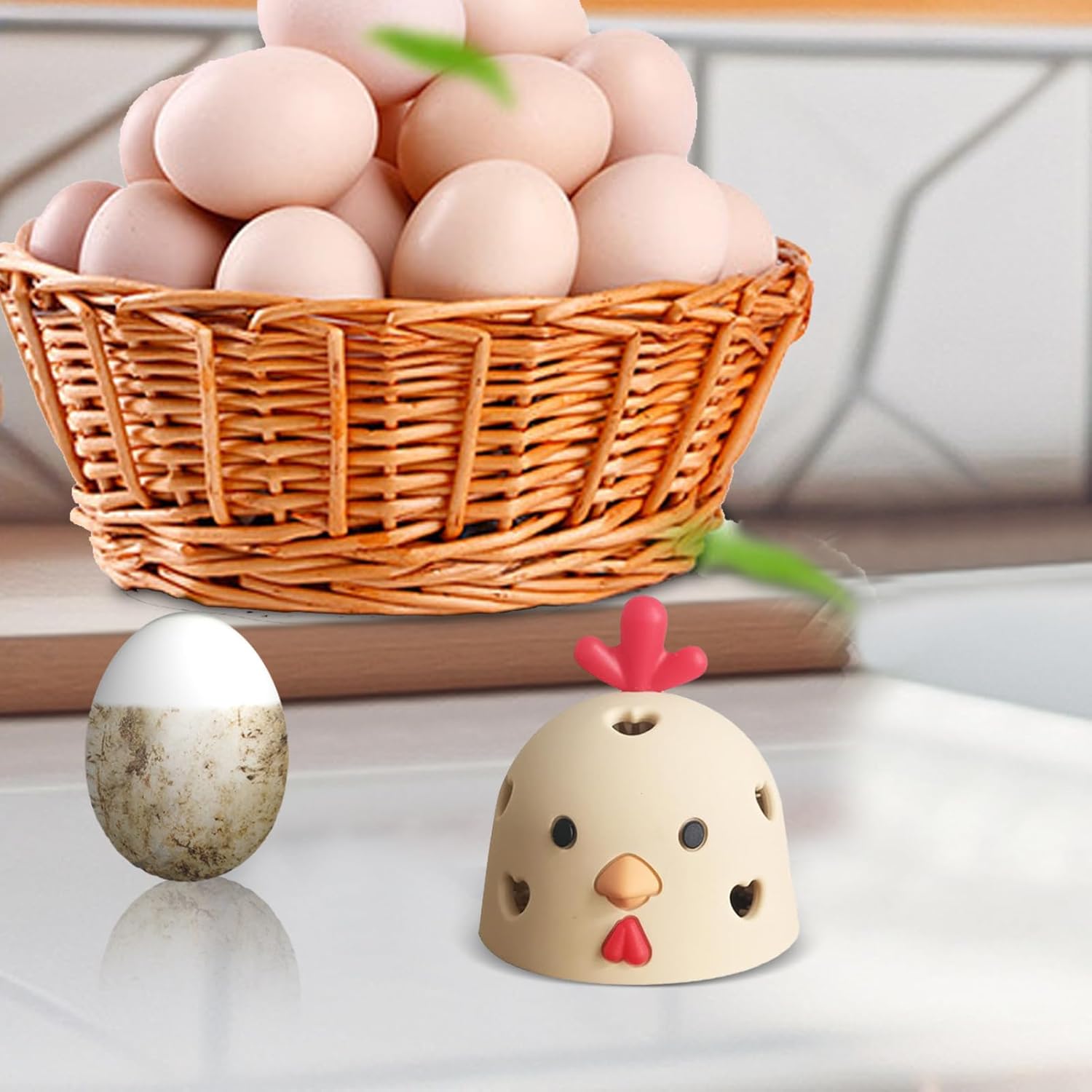 Cute Egg Scrubber Chicken Shape for Fresh Eggs