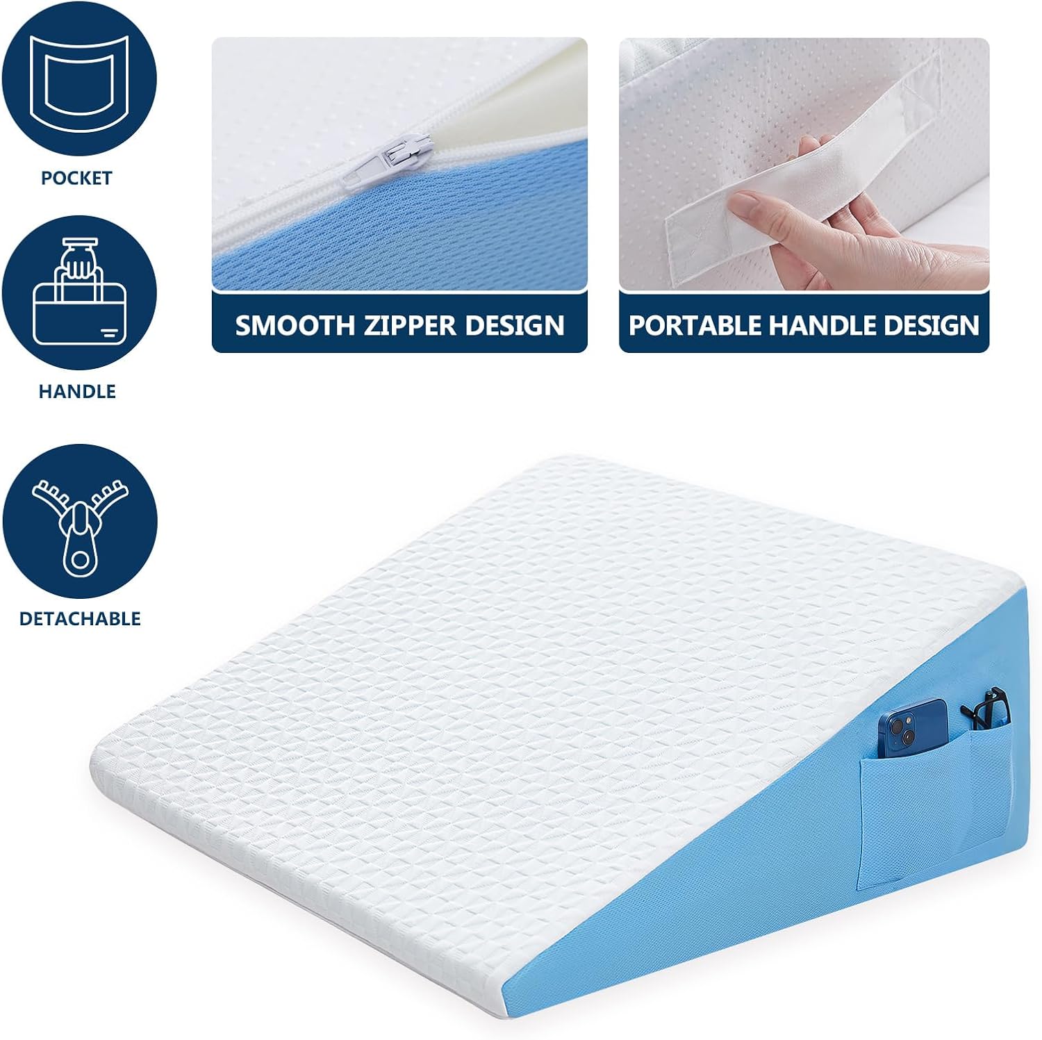 COLDHUNTER Wedge Pillow for Sleep and Recovery