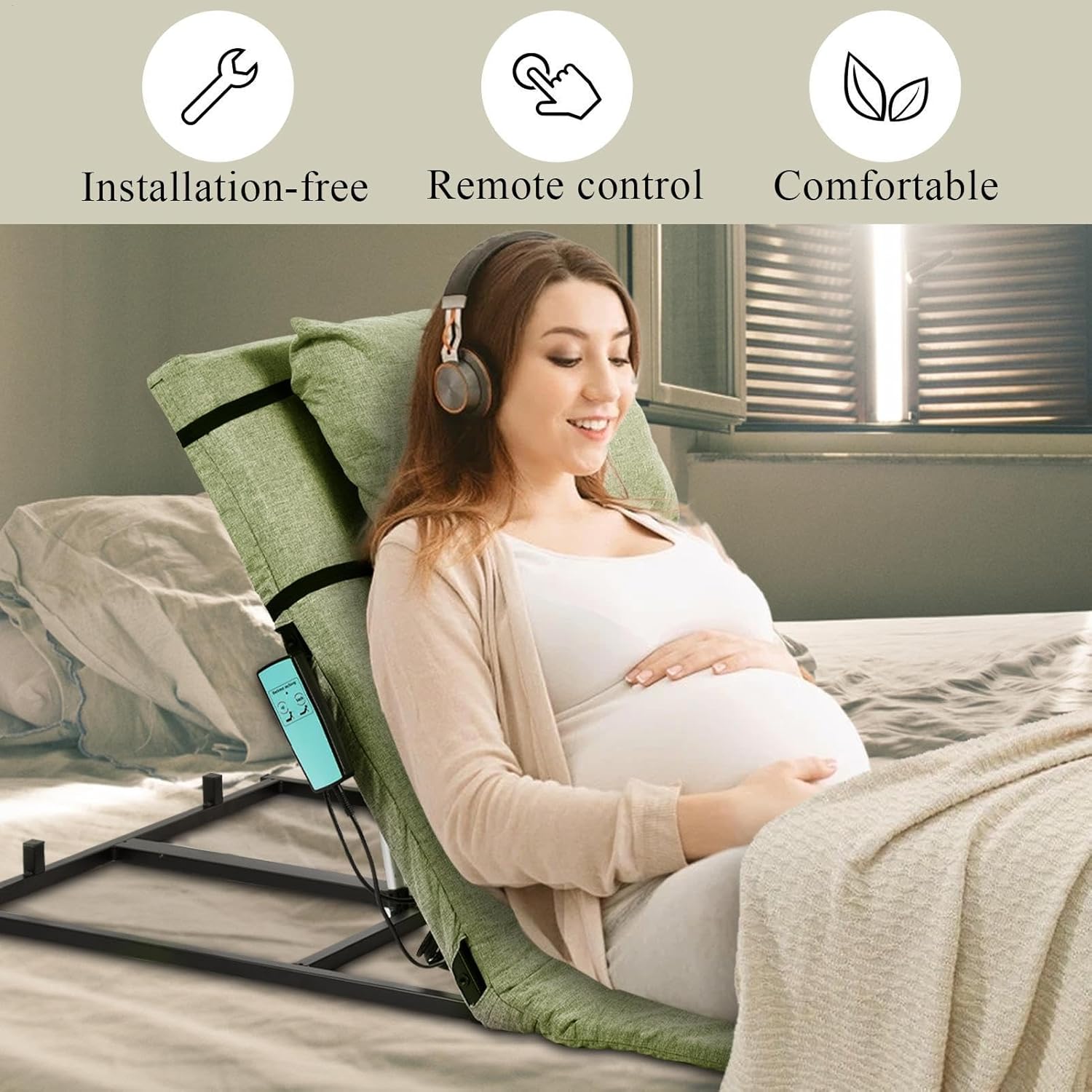 Power Lifting Bed Backrest with Pillow and Foot Pad 1
