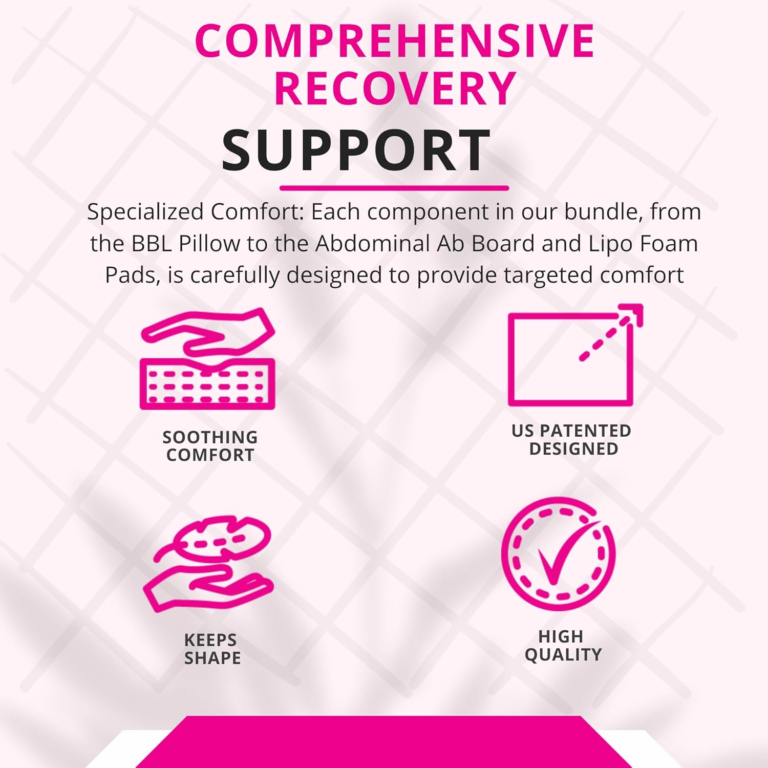 BBL Pillow Post Surgery Pack of 8 with Back Support