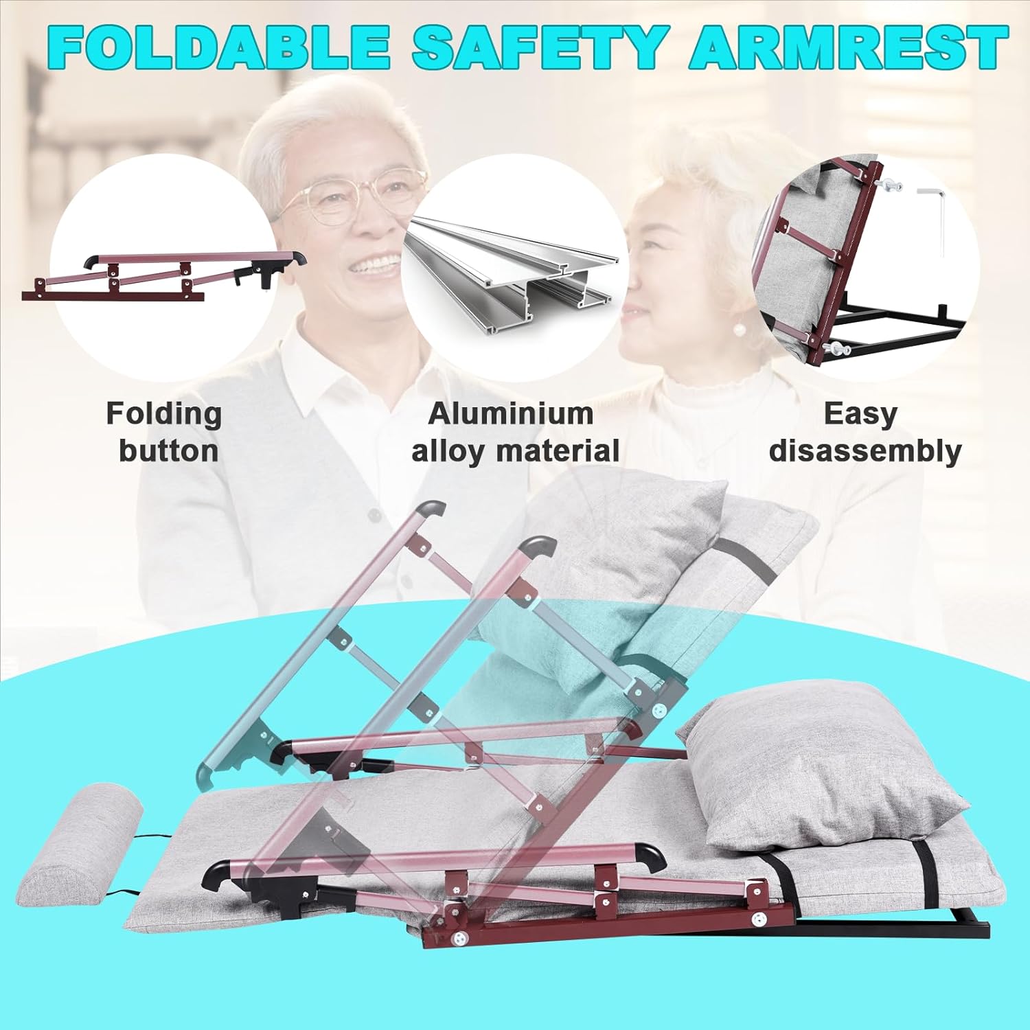YUCHENGTECH Electric Adjustable Bed Backrest with Foldable Armrest