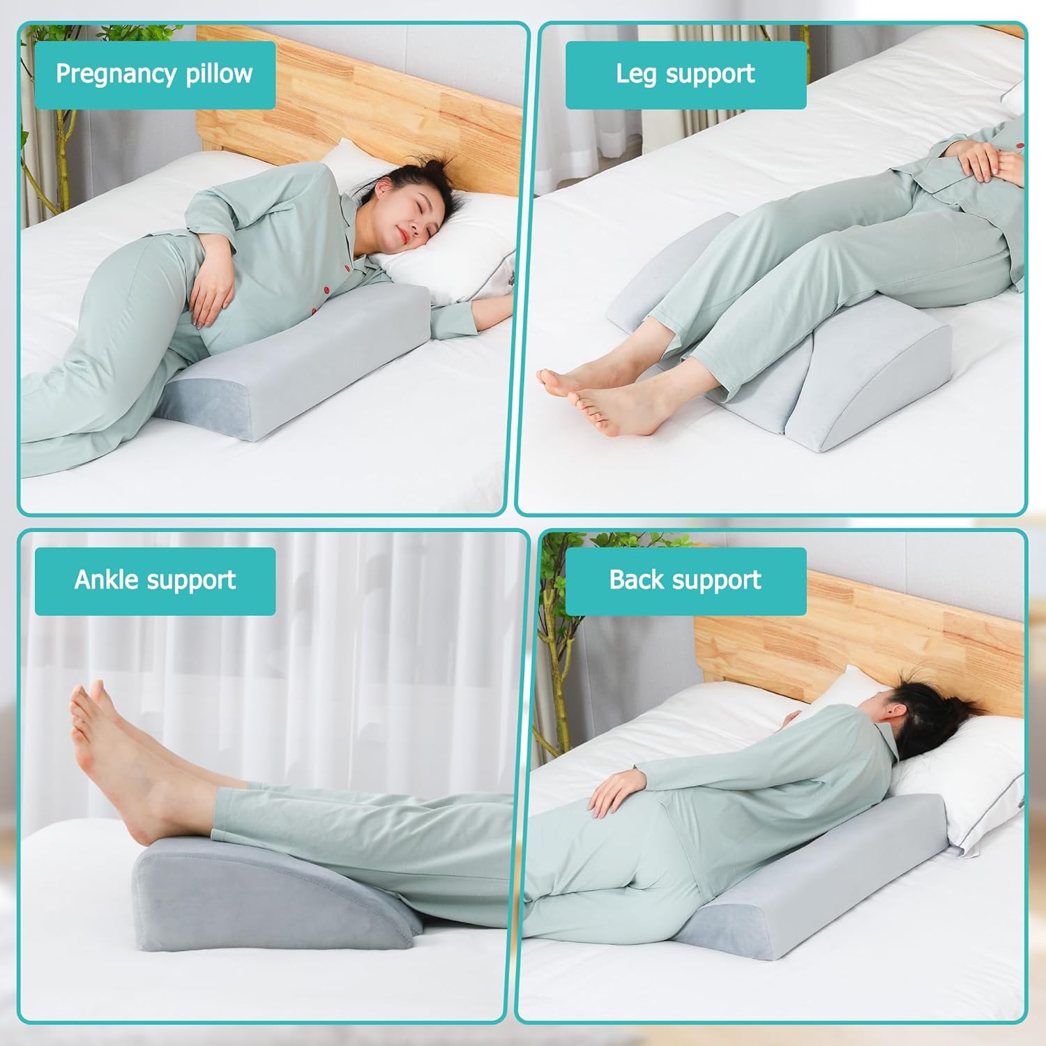 JFNoraiva 2IN1 Wedge Pillow for Back Pain Sleep Support
