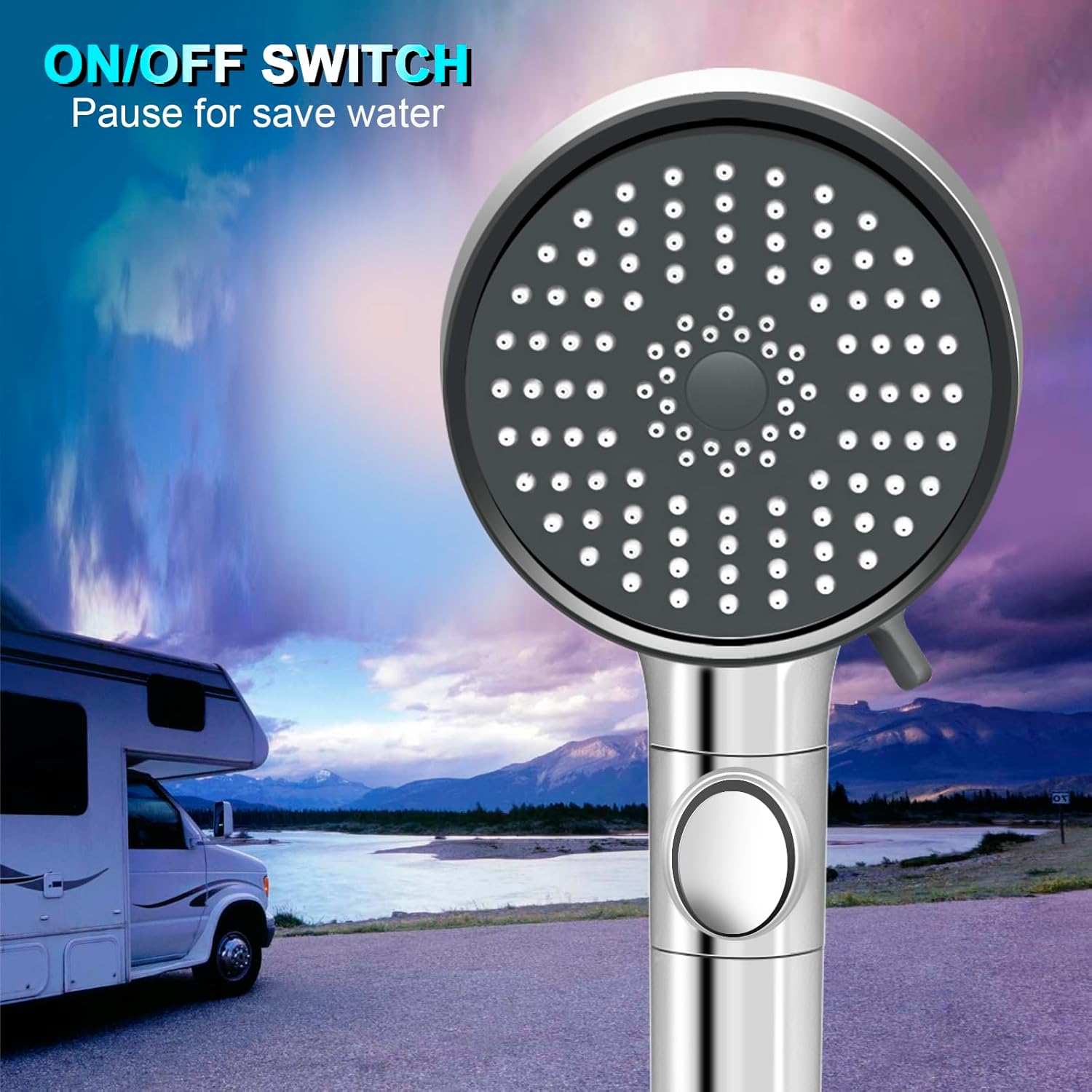 FOCSPROD 5 Mode RV Shower Head with Hose and On-Off Switch