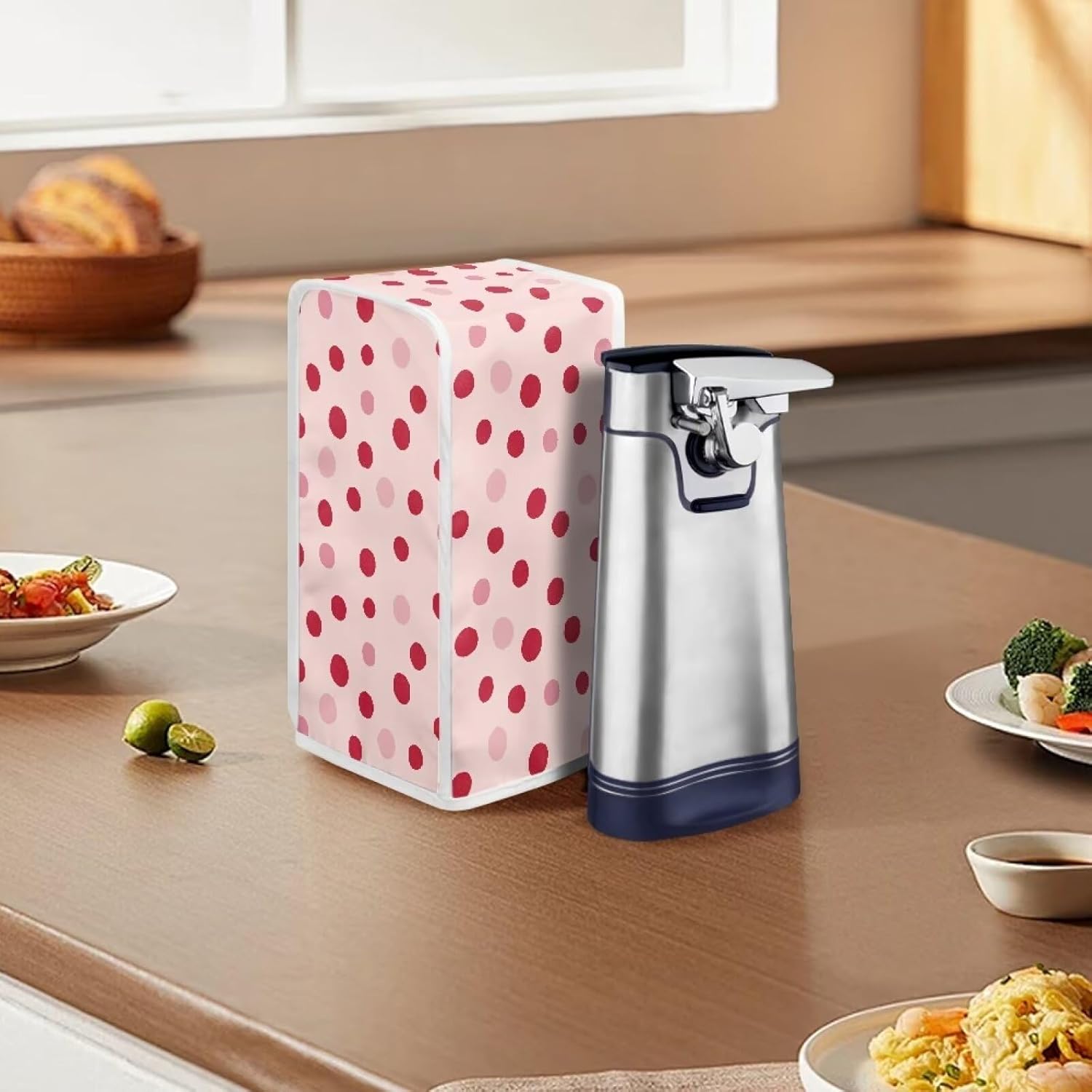 Pink Spots Can Opener Dust Cover for Kitchen