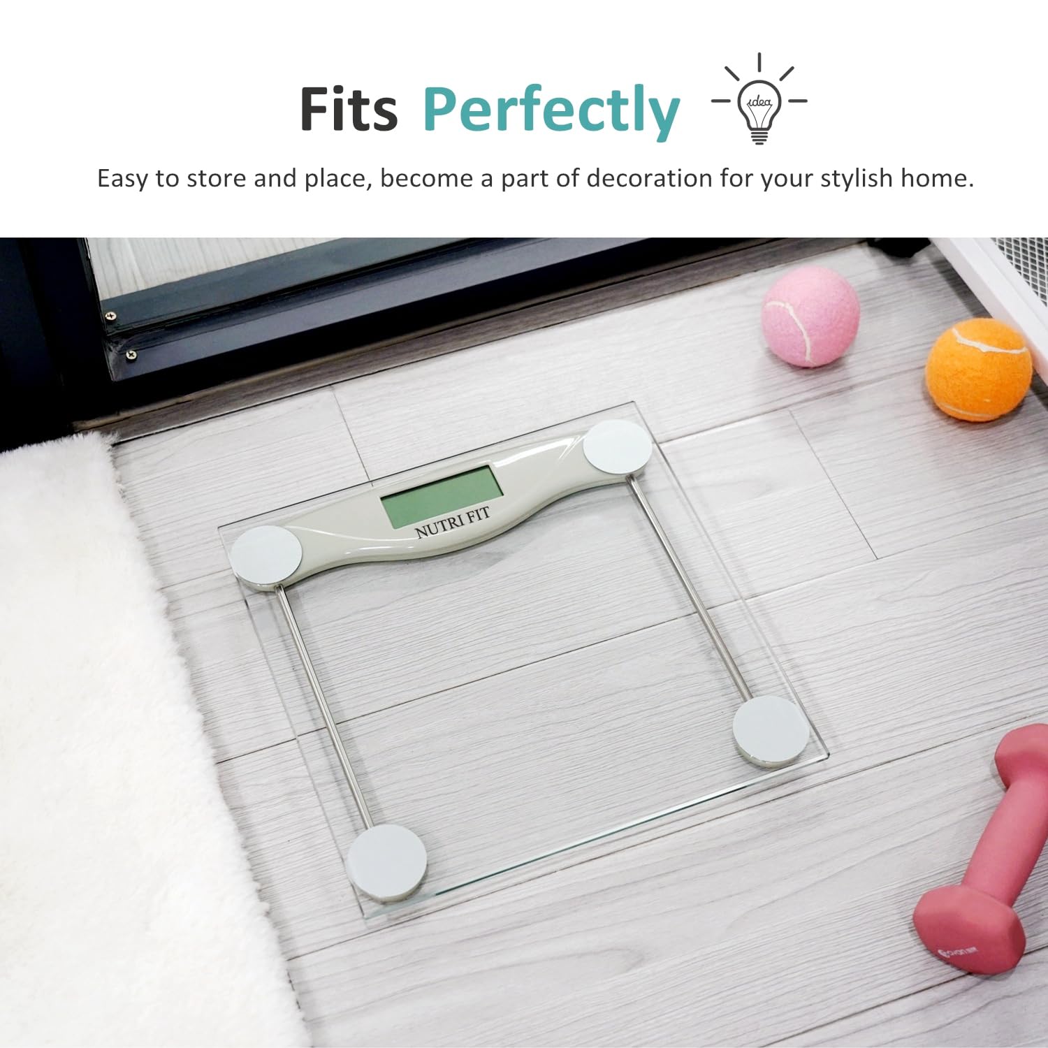 NUTRI FIT Digital Bathroom Scale with Step-on Tech and AAA Batteries