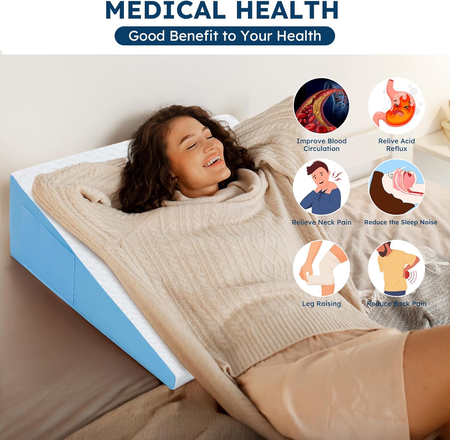 COLDHUNTER Wedge Pillow for Sleep and Recovery