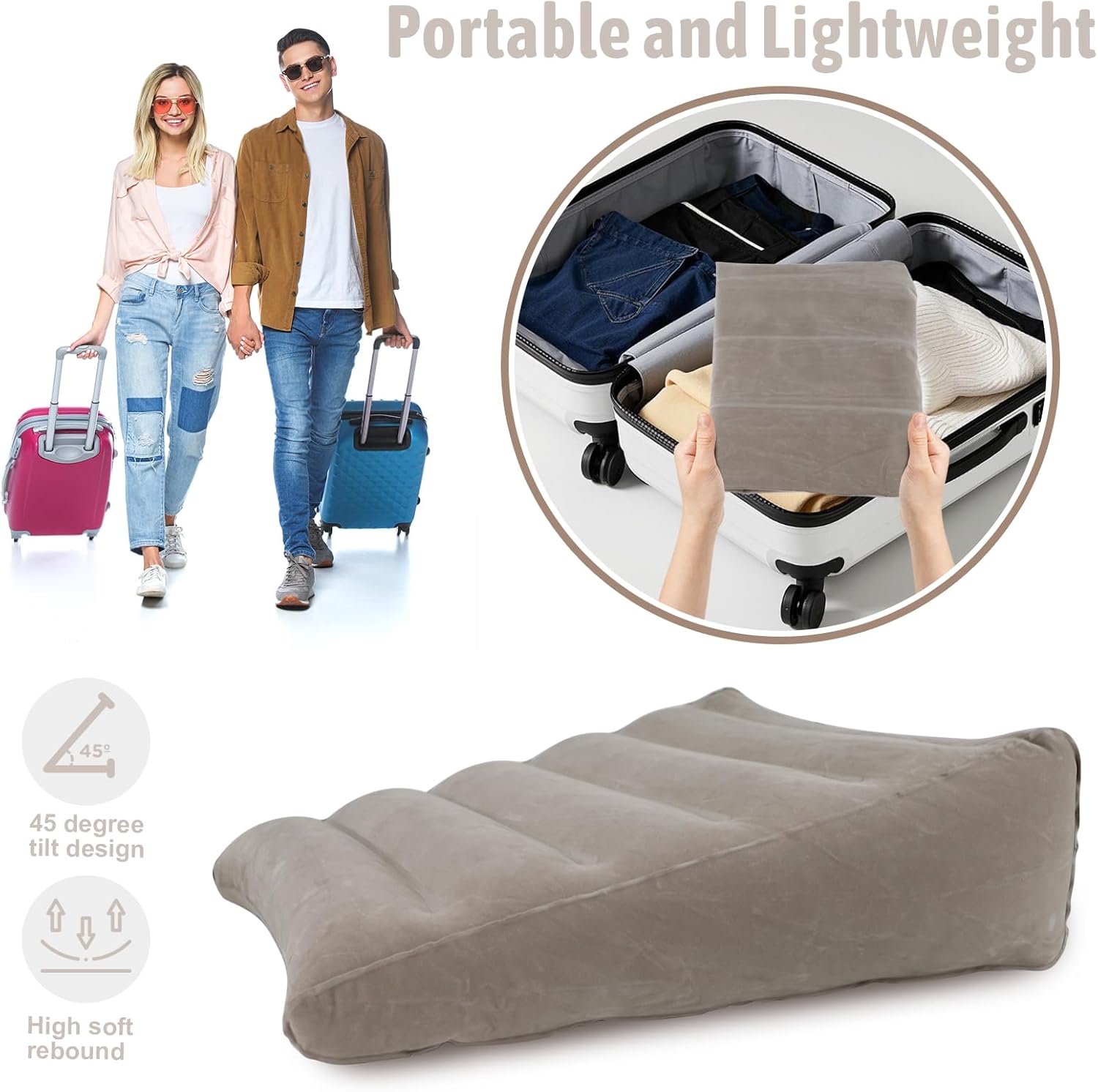 Bloomoja Inflatable Wedge Pillow for Sleep Apnea and Back Support 1