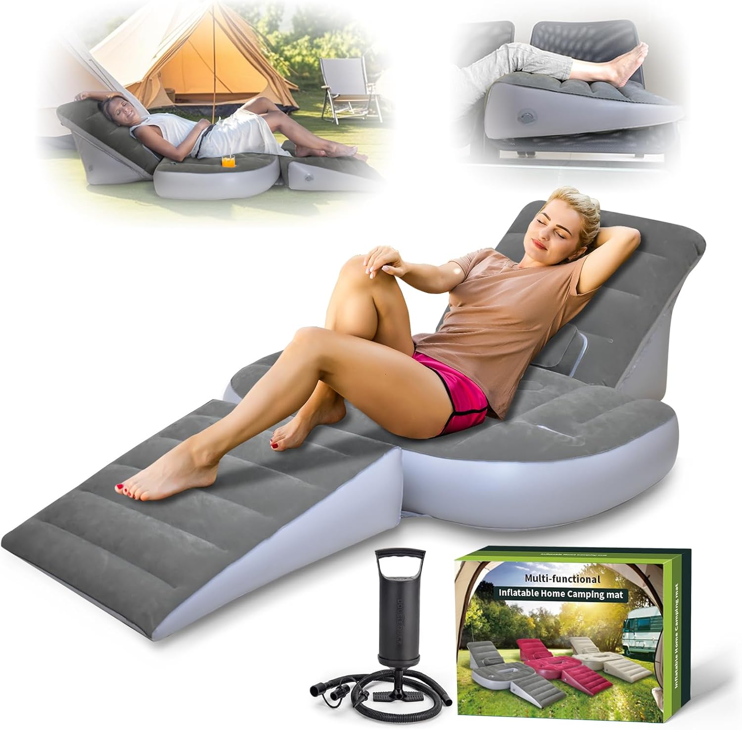 Hantaiwan Inflatable Lounger Sofa 3pc Set for Back and Leg Pain Relief