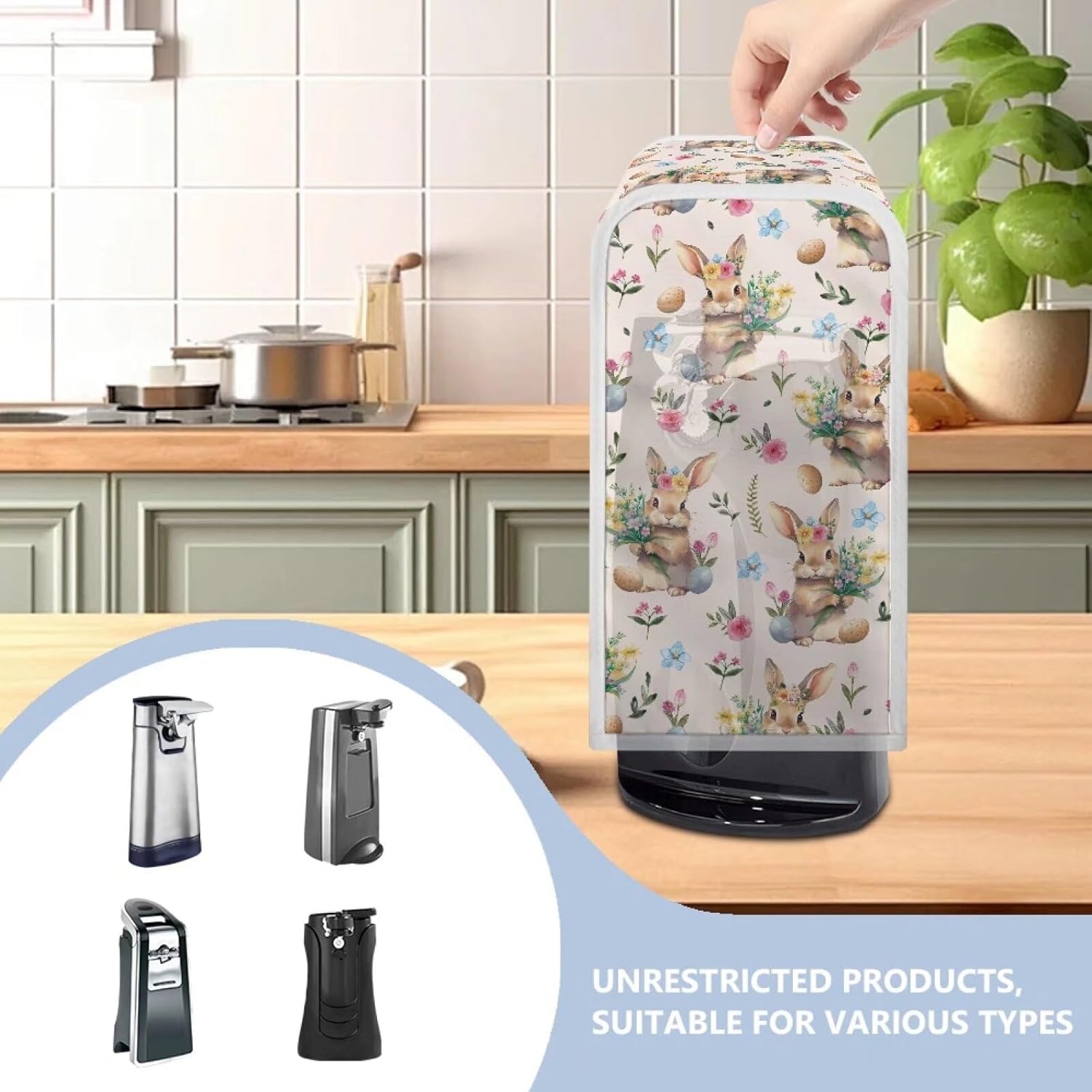 NETILGEN Easter Floral Rabbit Can Opener Protective Case
