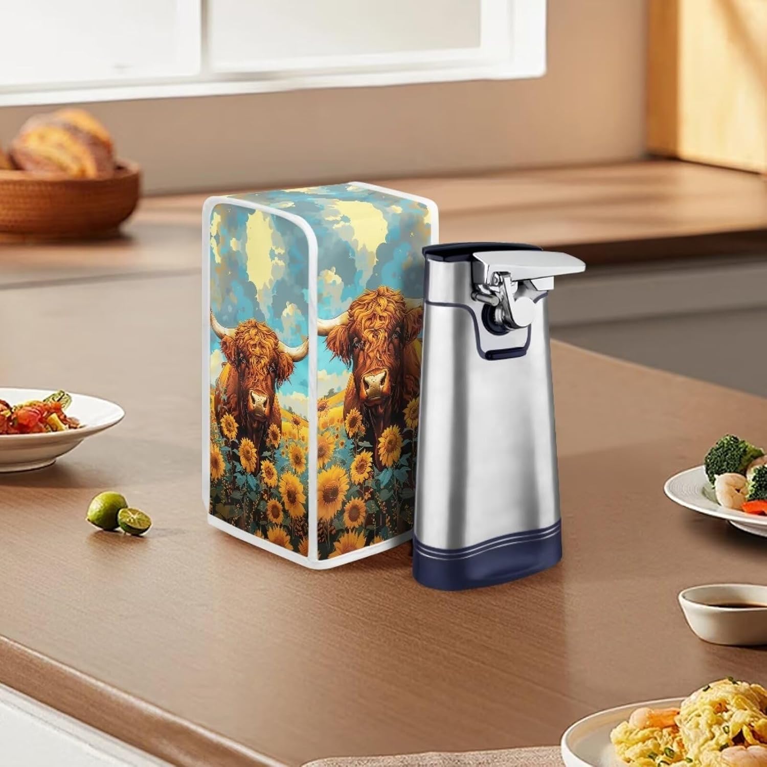 Highland Cow Can Opener Cover Electric Kitchen Decor