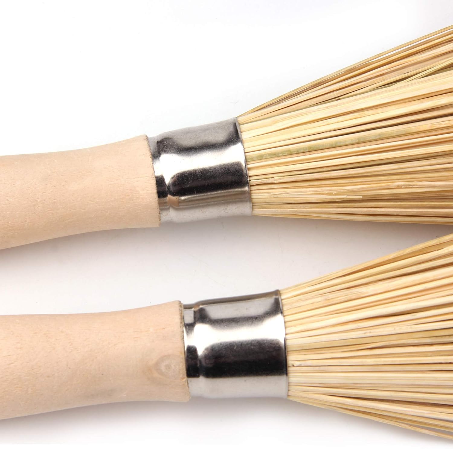 2 Pack Bamboo Wok Brush for Hot Spot Cleaning