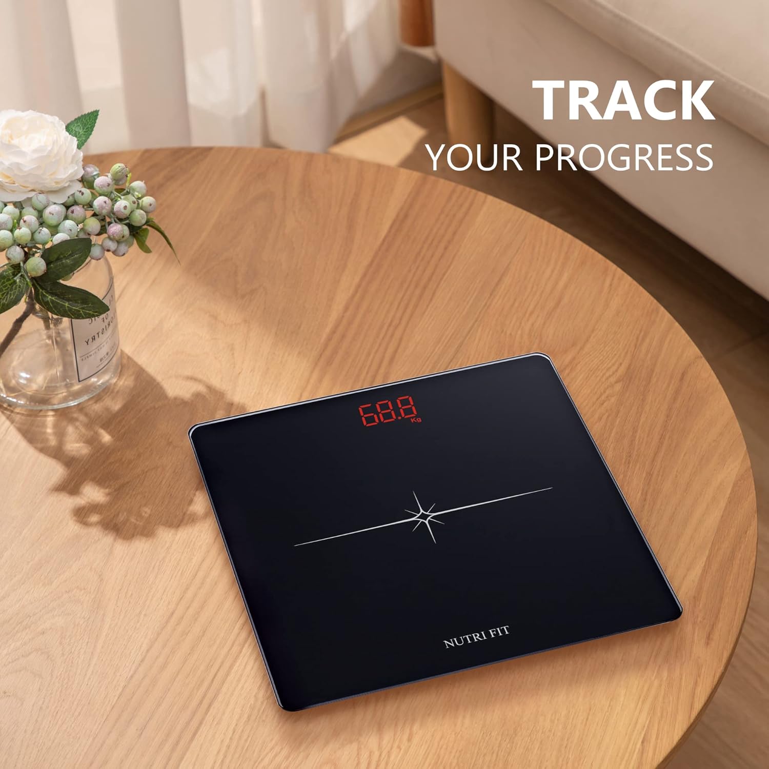 NUTRI FIT Digital Body Scale - 330 lb High Precision Black