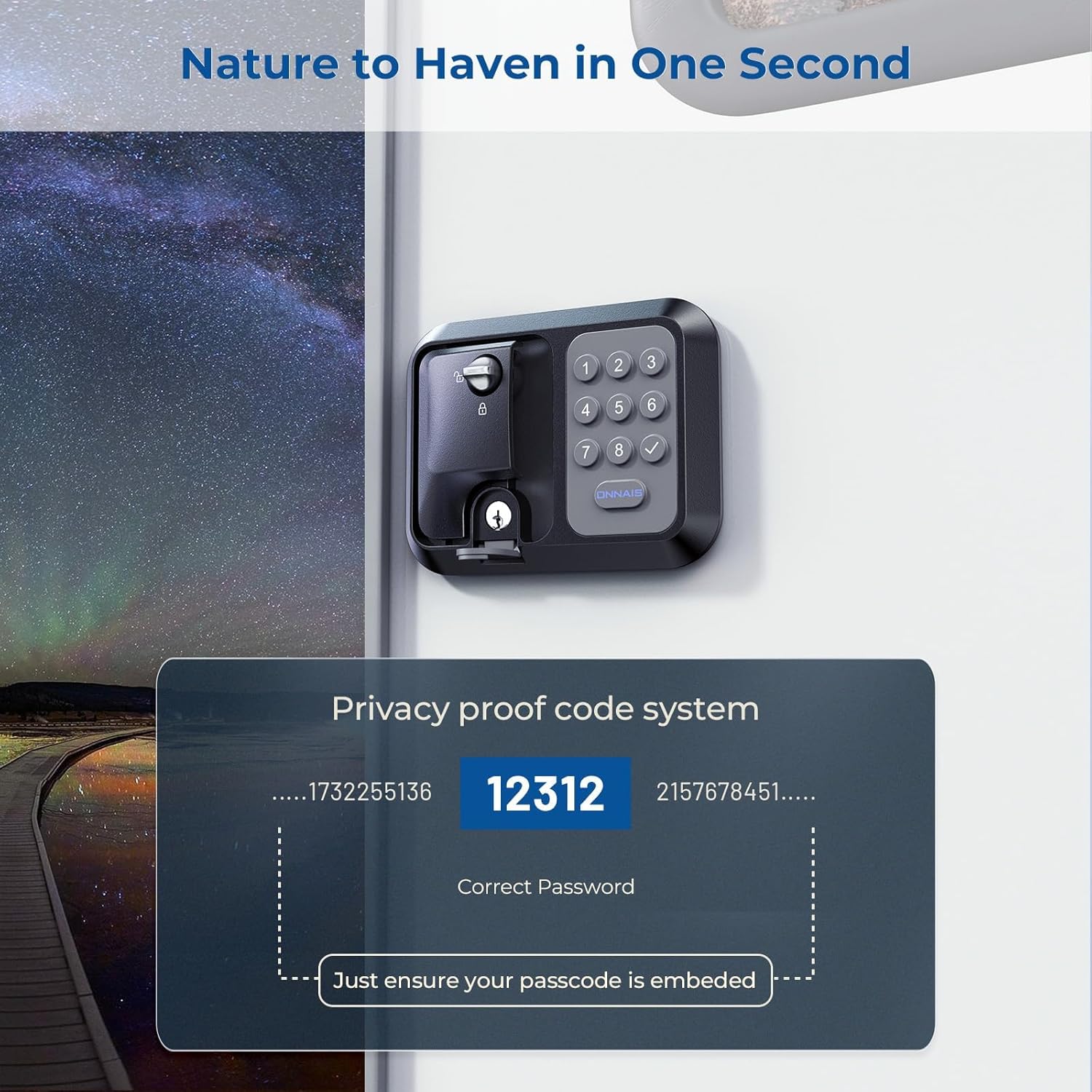 ONNAIS Keyless Entry Door Lock with Password and Remote