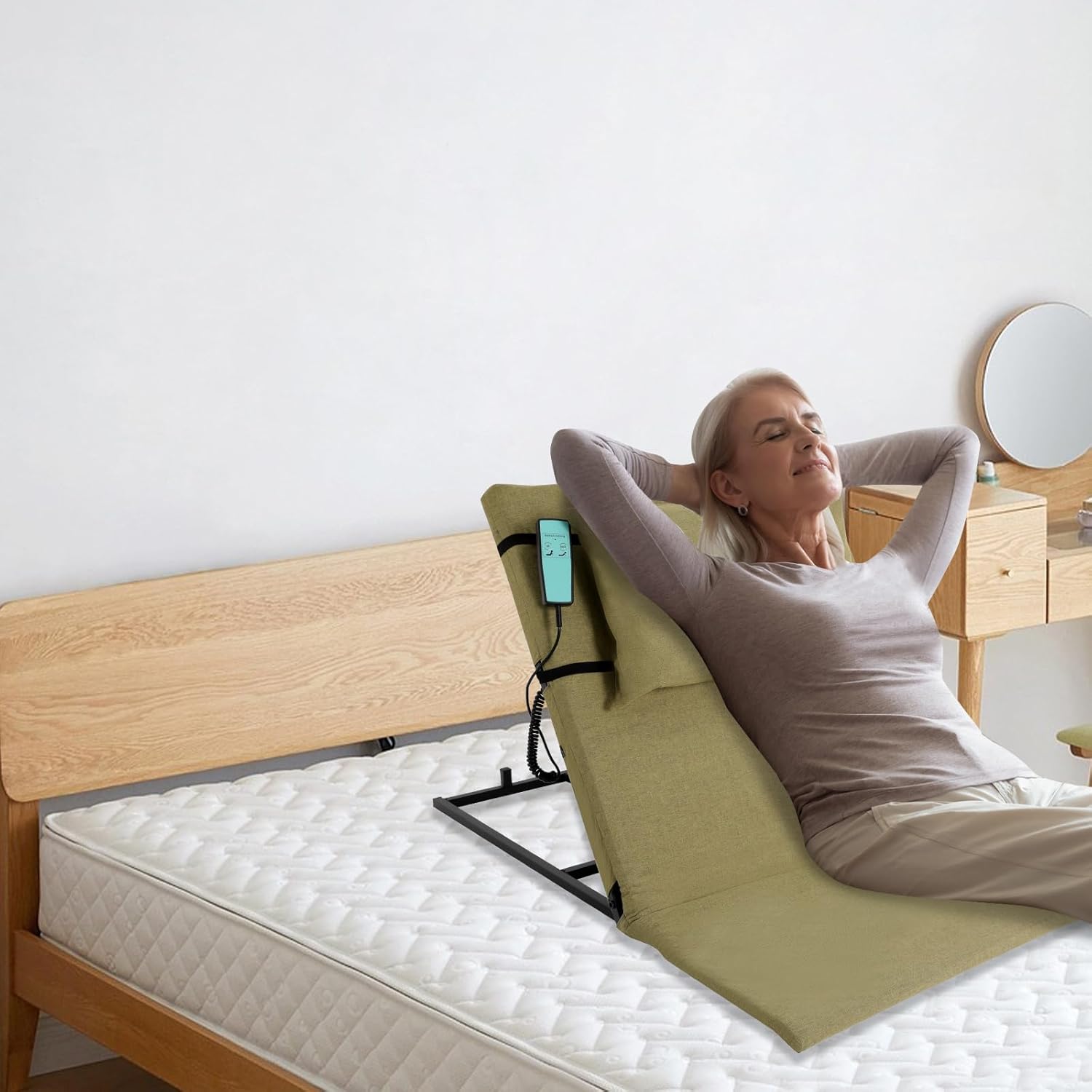 Electric Adjustable Bed Back Rest for Elderly and Disabled 300lbs Capacity Green