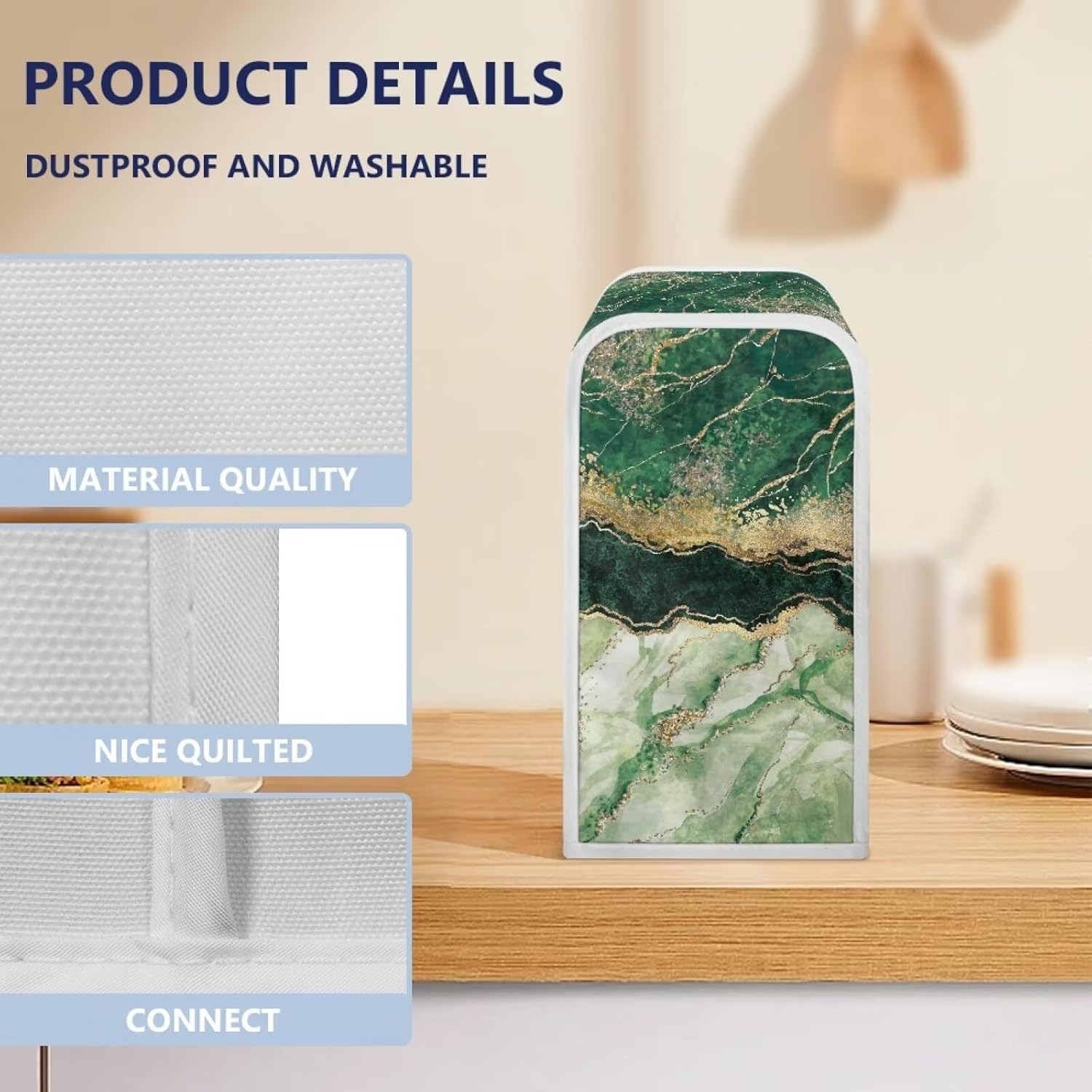 Mintulipy Green Marble Can Opener Dust Cover