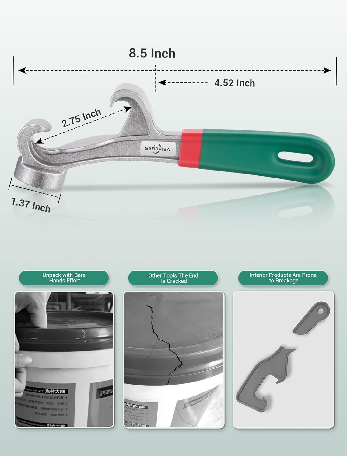 SARDVISA 5 Gallon Aluminum Bucket Lid Opener Wrench