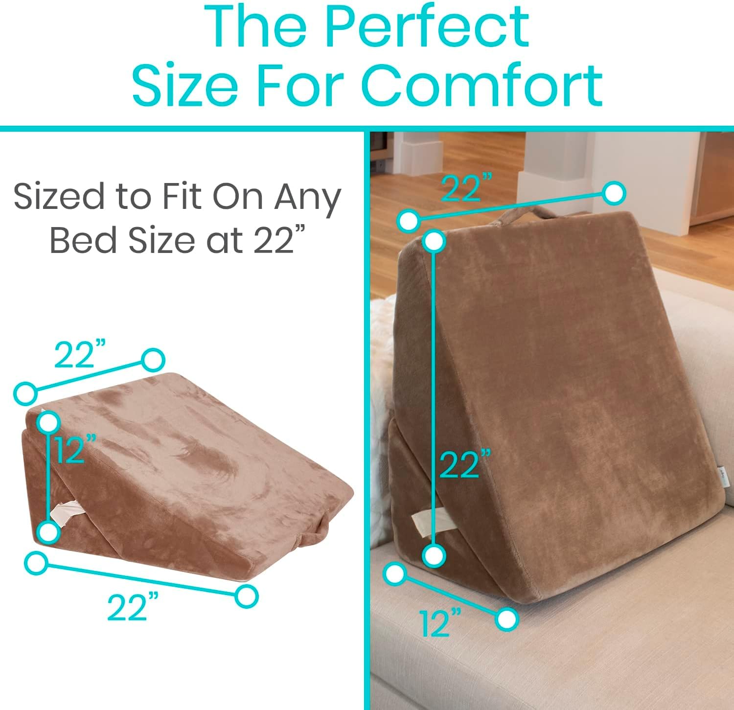 Xtra-Comfort Bed Wedge Pillow - 3 in 1 Folding Support System