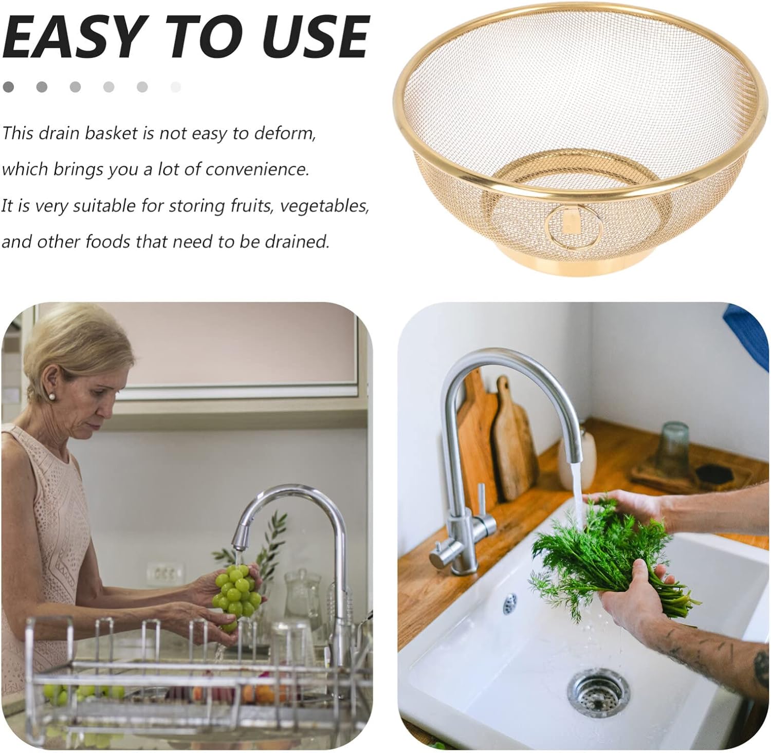Cabilock Stainless Steel Colander with Fine Mesh