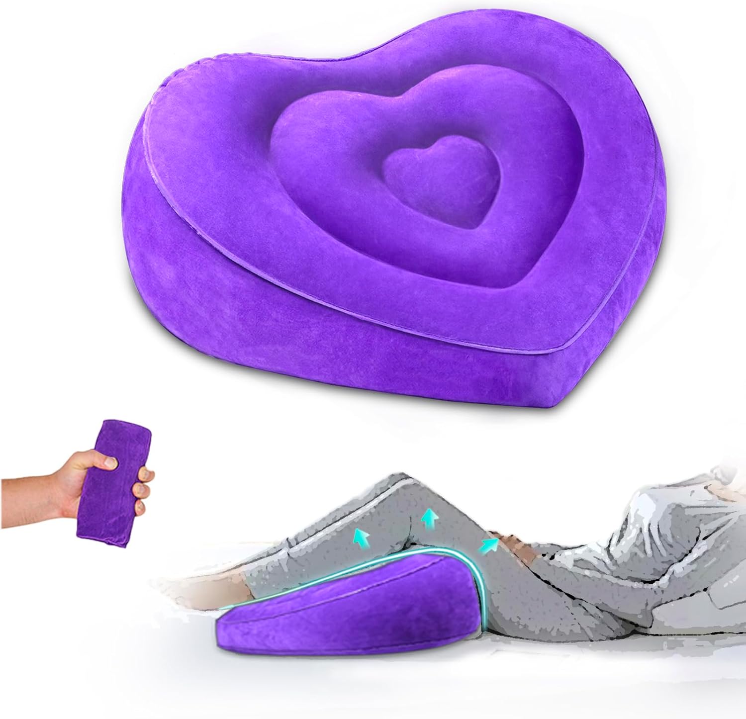 Heart Shape Leg Elevating Pillow for Swelling Relief