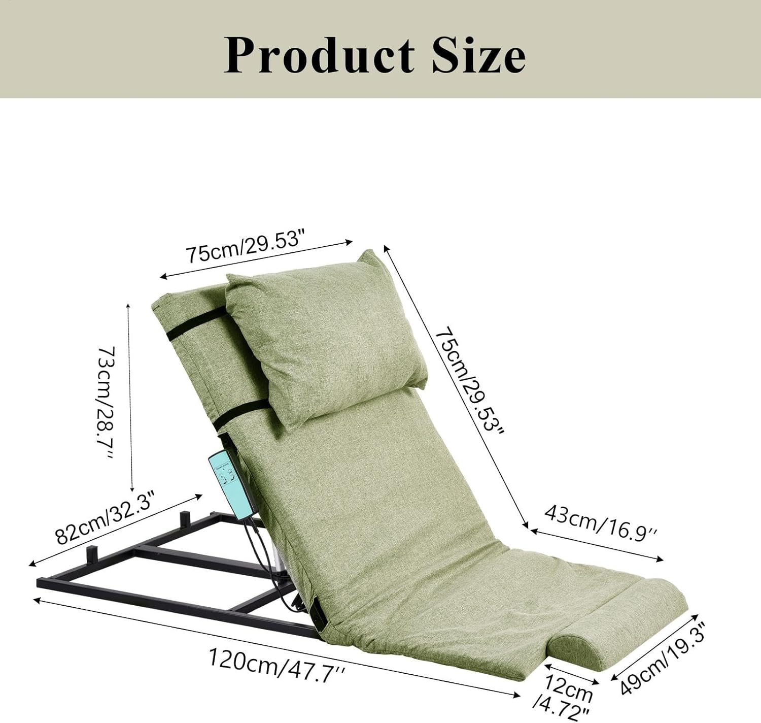 Adjustable Electric Bed Backrest with Remote Control