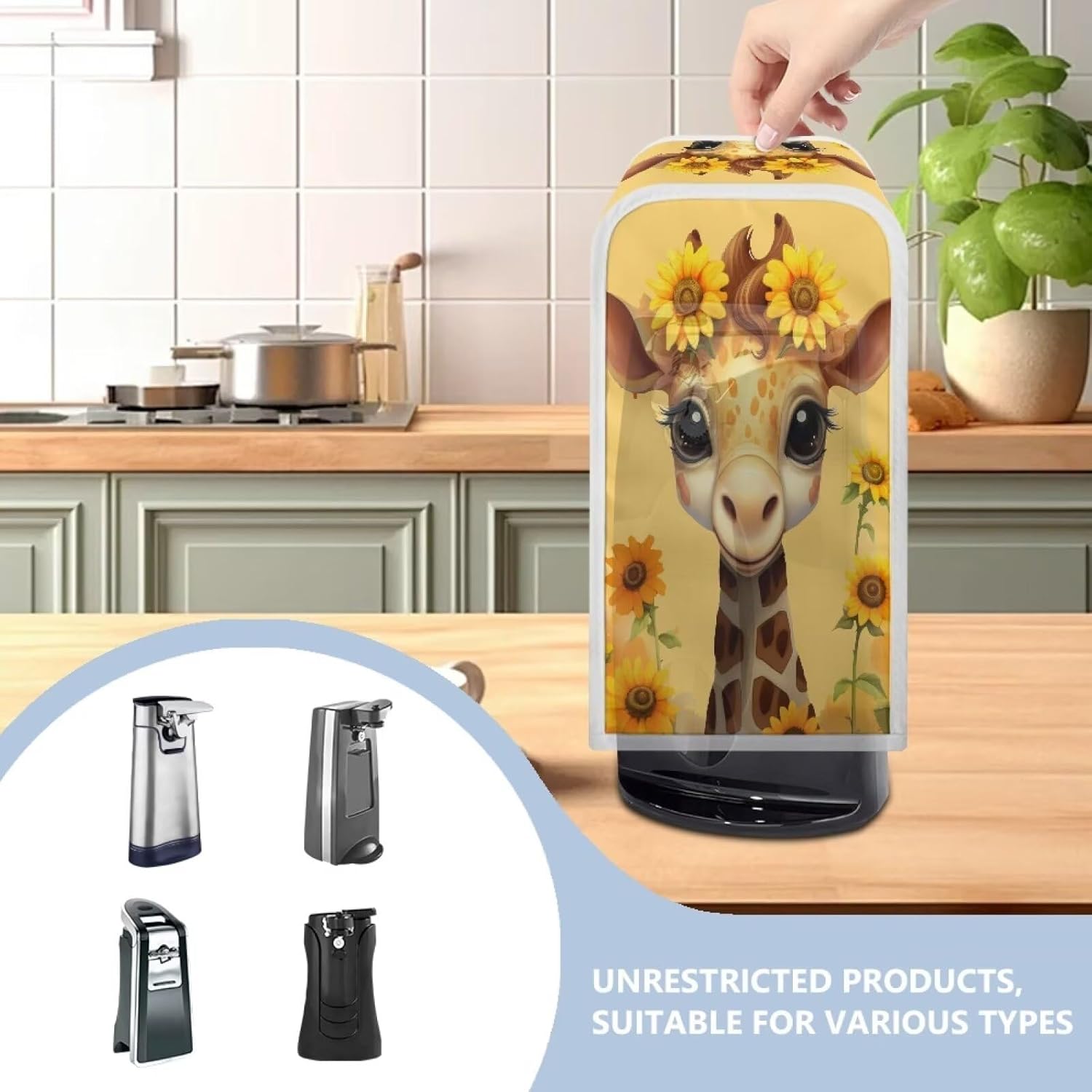 Flashideas Can Opener Dust Cover - Cute Giraffe Design