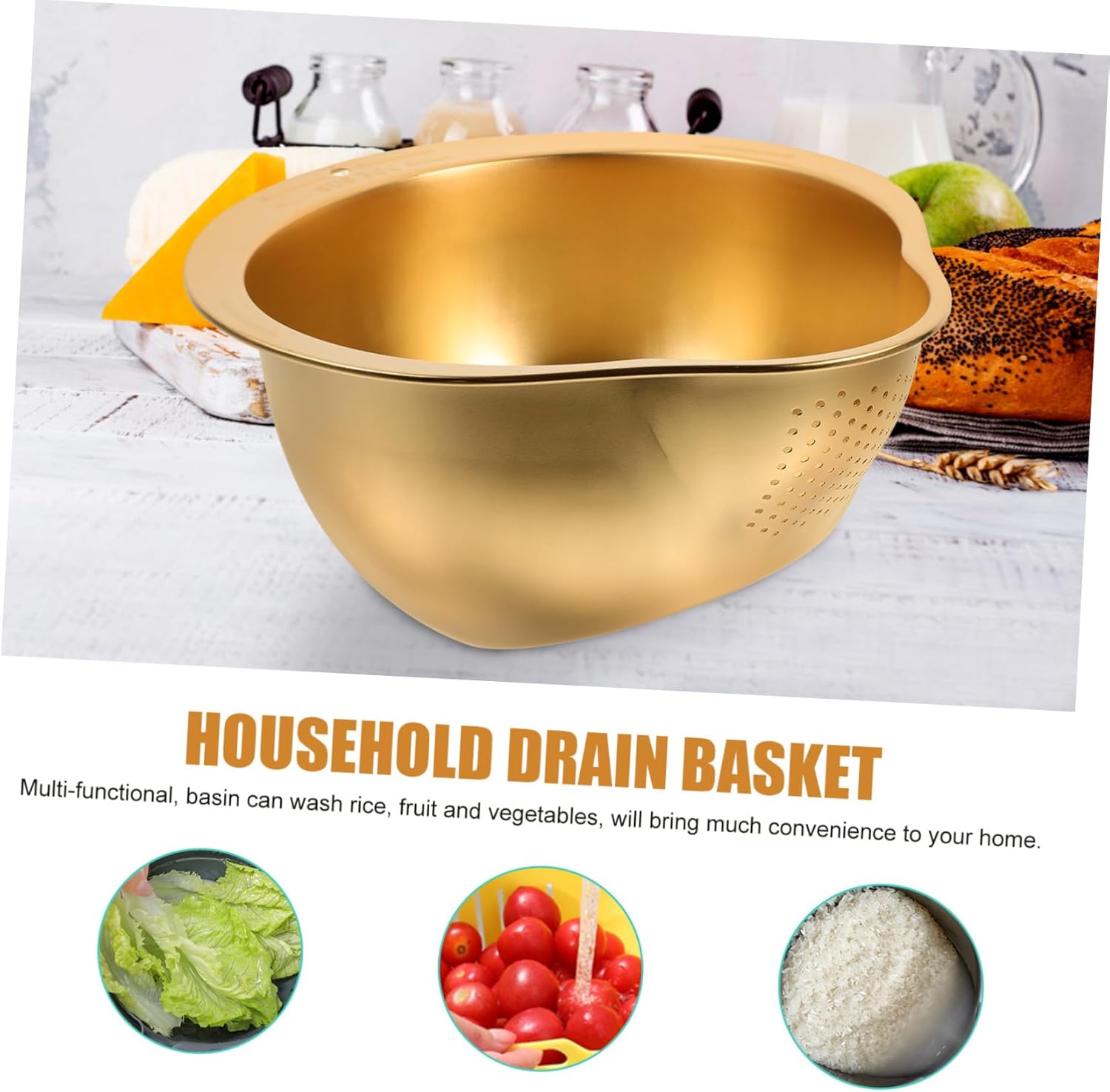 ABOOFAN Stainless Steel Colander with Drain Board