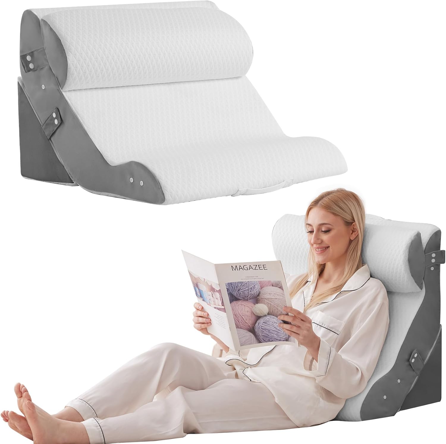 3PCS Adjustable Wedge Pillow Set for Post Surgery and Acid Reflux Relief
