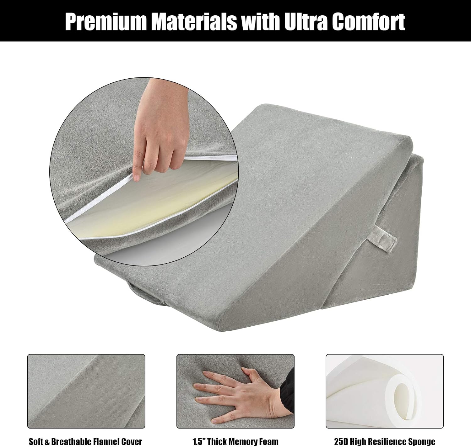 GORELAX Bed Wedge Pillow 7 in 1 Multifunctional Incline Cushion