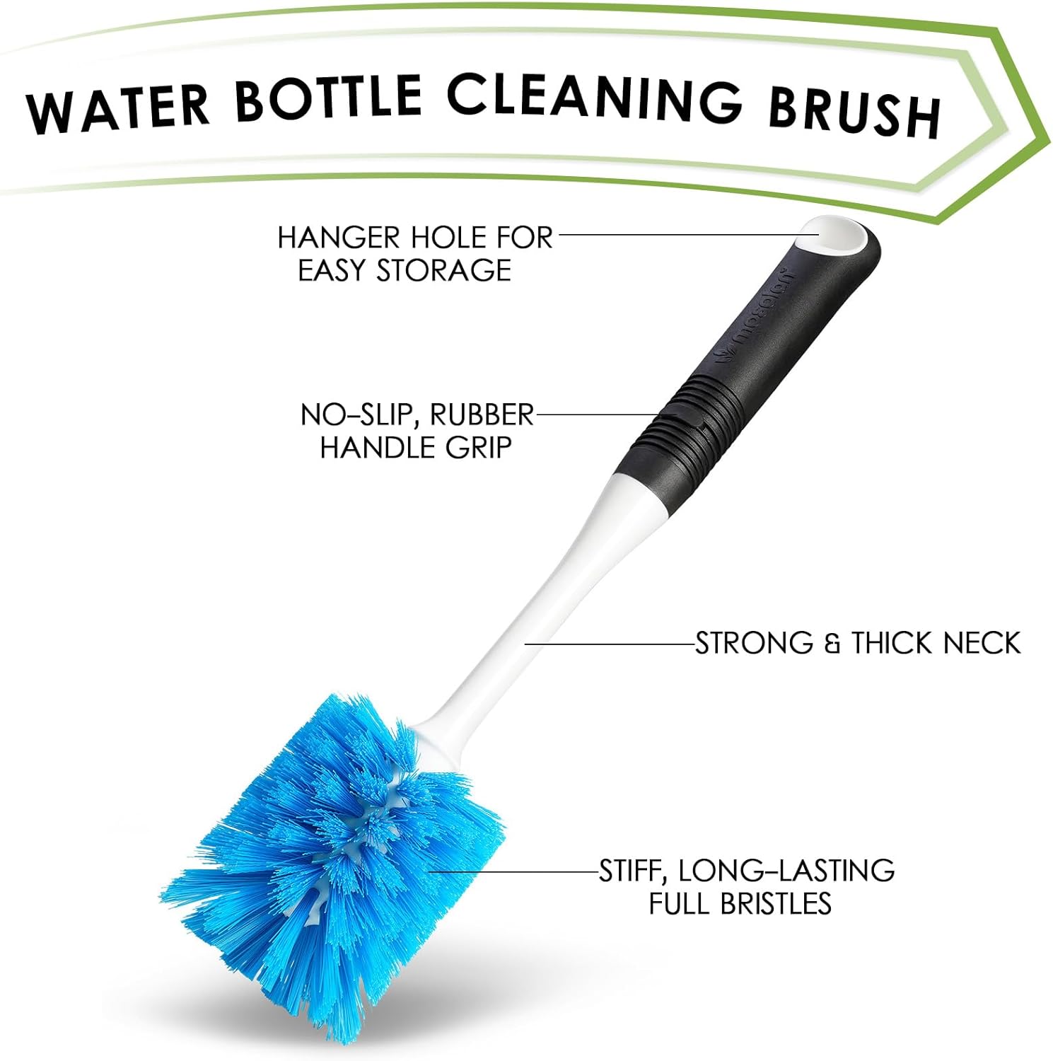 MOSOLAN 3-Piece Dish Brush Set with Scraper Edge