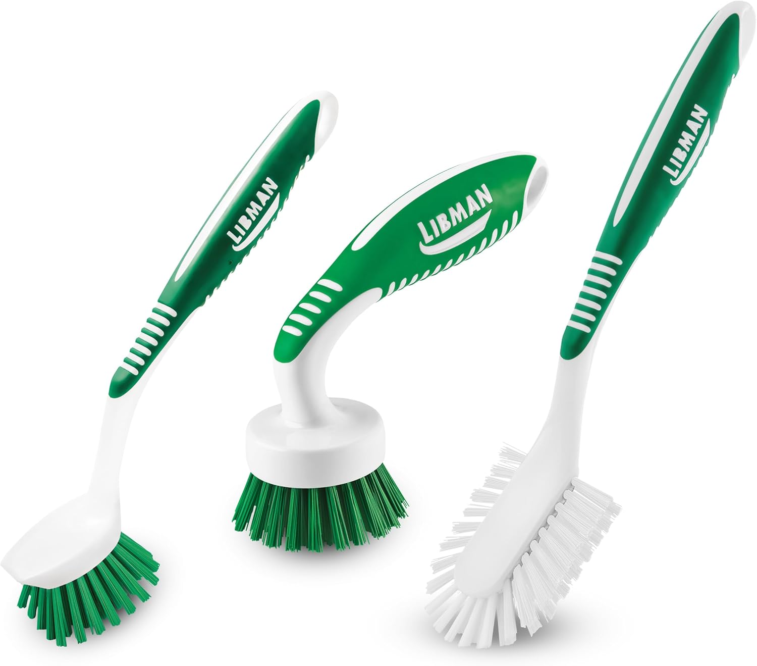 Libman 3-Piece Cleaning Brush Kit for Kitchen Basins Sinks Dishwashers