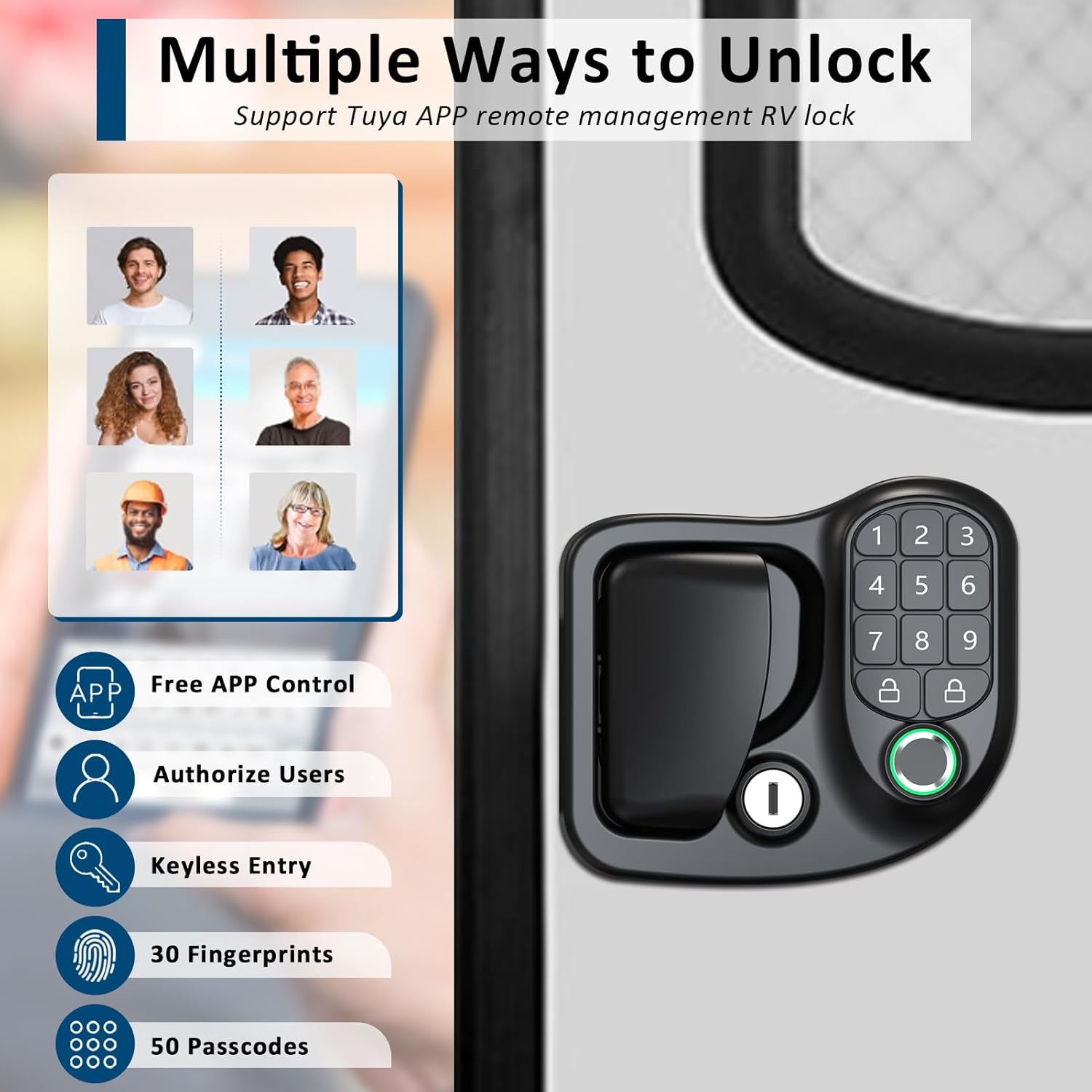 Wodli 4-in-1 Keyless Entry RV Door Lock