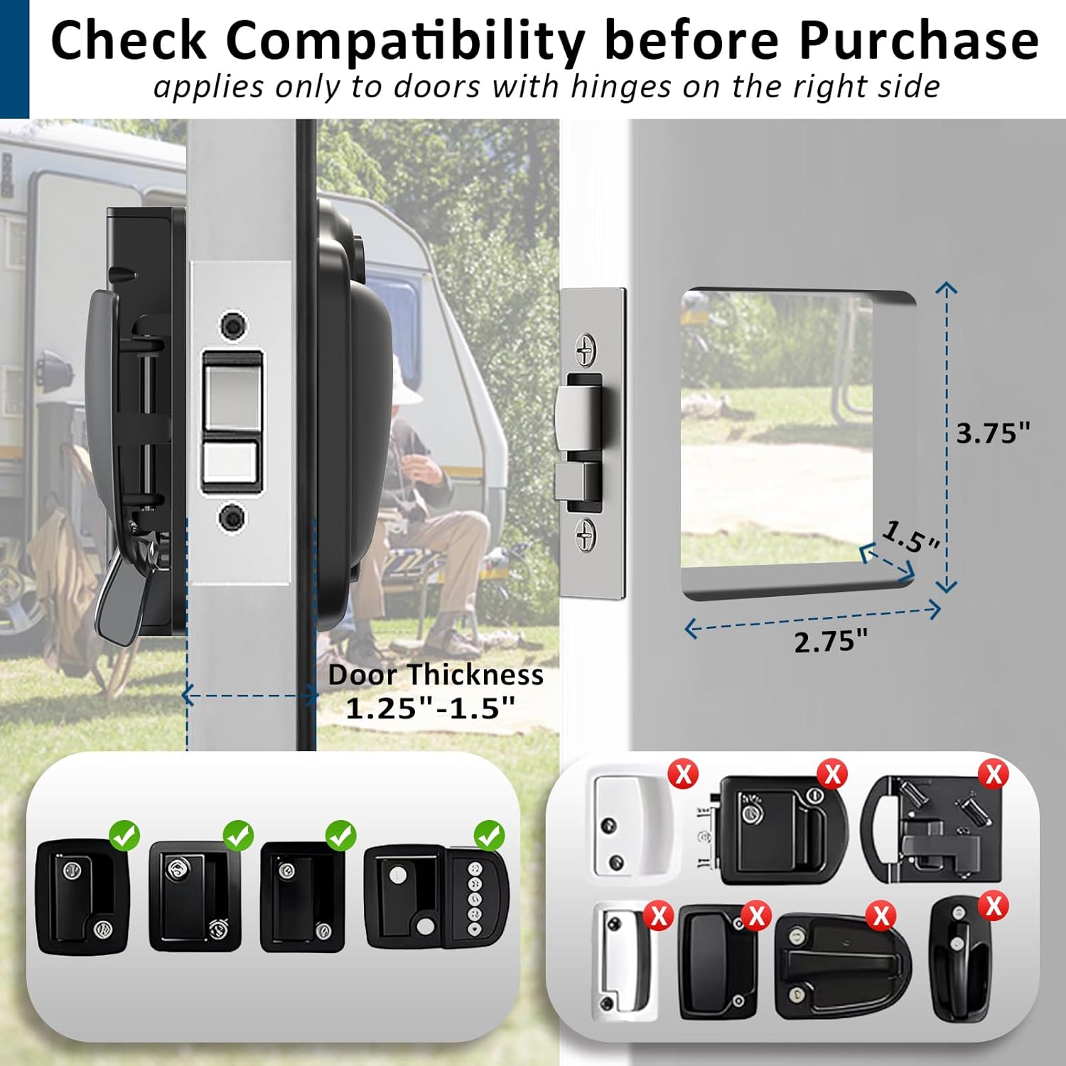 Wodli 4-in-1 Keyless Entry RV Door Lock