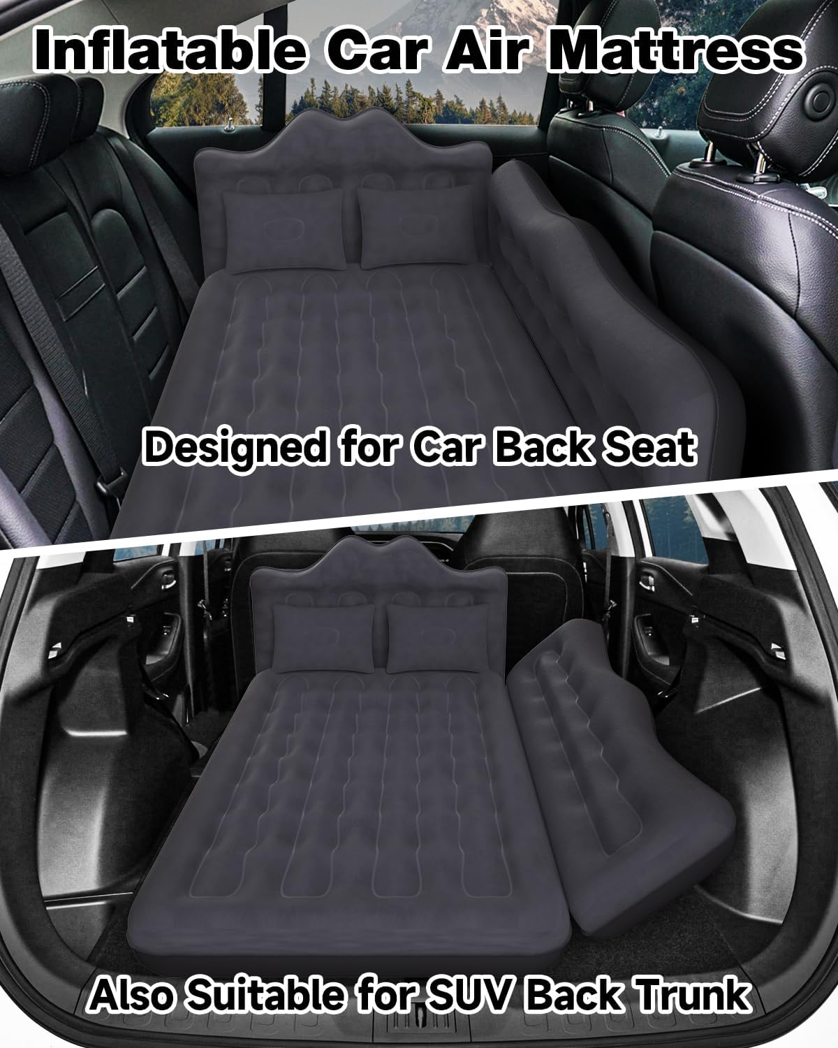 Umbrauto Car Air Mattress with Pump and Pillows