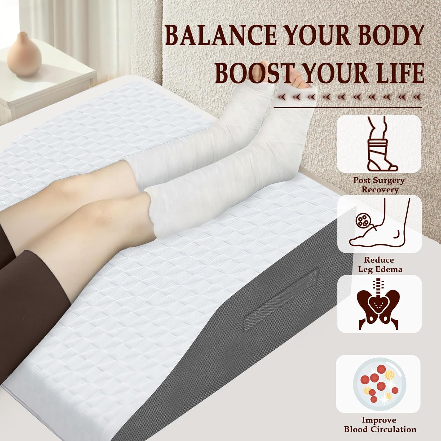 COLDHUNTER 6 Leg Elevation Pillow for Comfort and Support