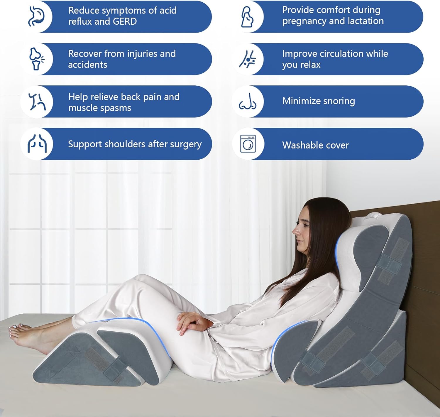 KingPavonini 6PCS Orthopedic Bed Wedge Pillow Set 1