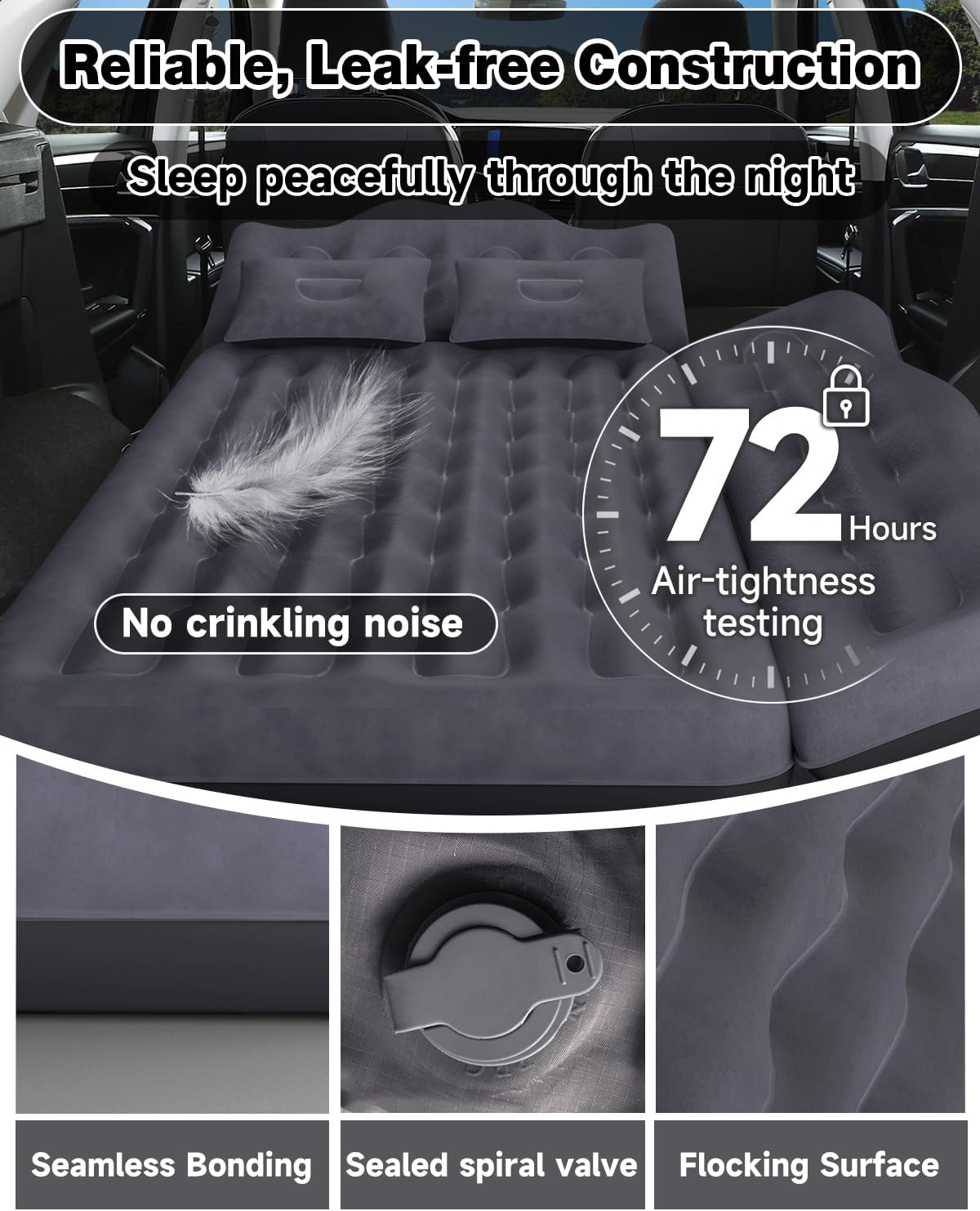 Umbrauto Car Air Mattress with Pump and Pillows