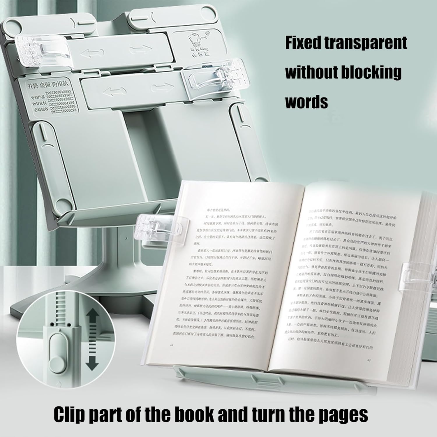 Folding Book Stand for Reading Textbook with Adjustable Height and Angles 1