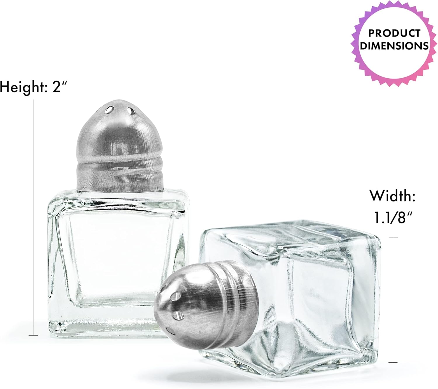 Srenta 24-Pack Clear Glass Salt Pepper Shakers