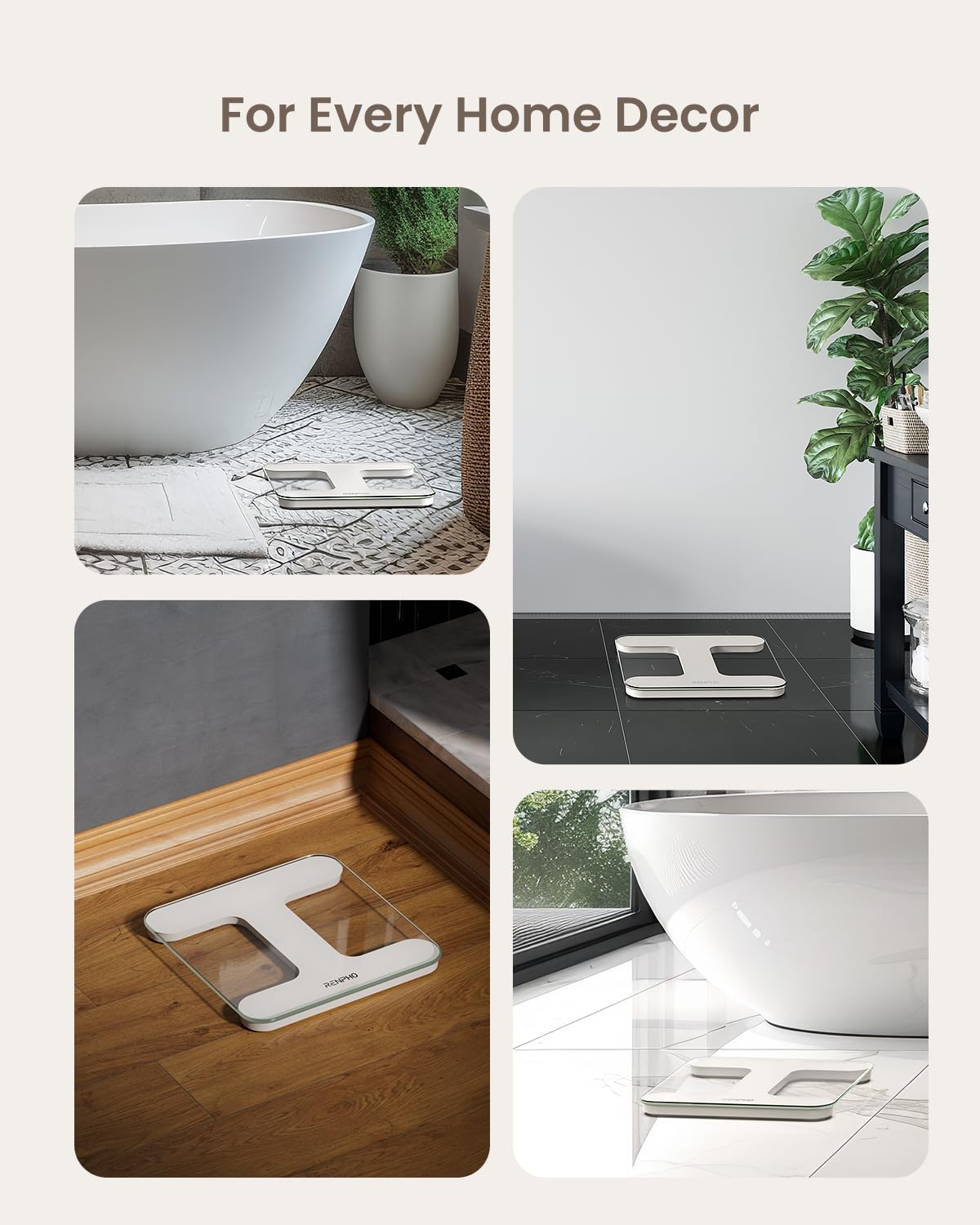 RENPHO Digital Bathroom Scale with Tempered Glass and Smart App Compatibility