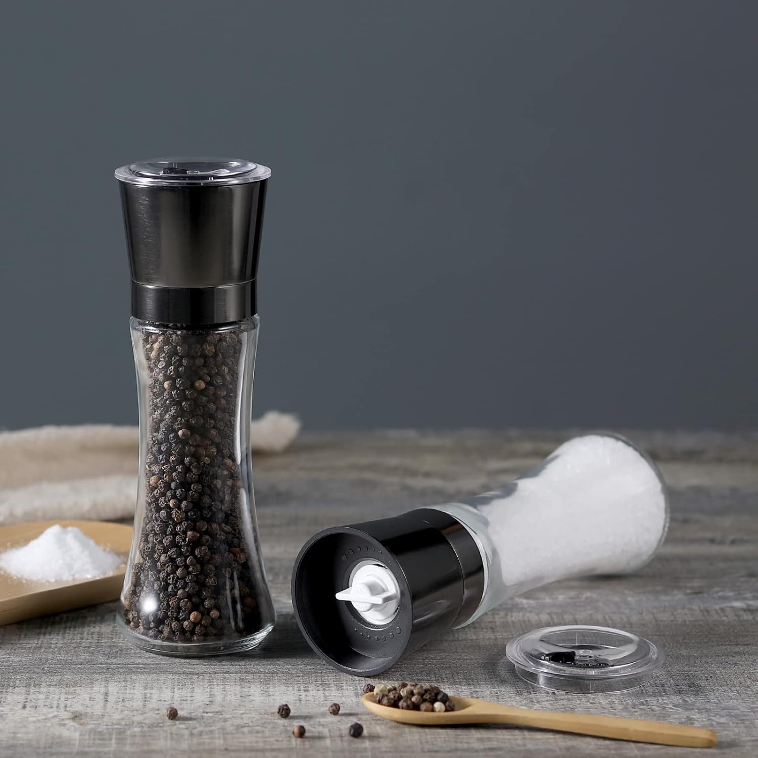 VEVOK CHEF Salt and Pepper Mill Set with Adjustable Coarseness
