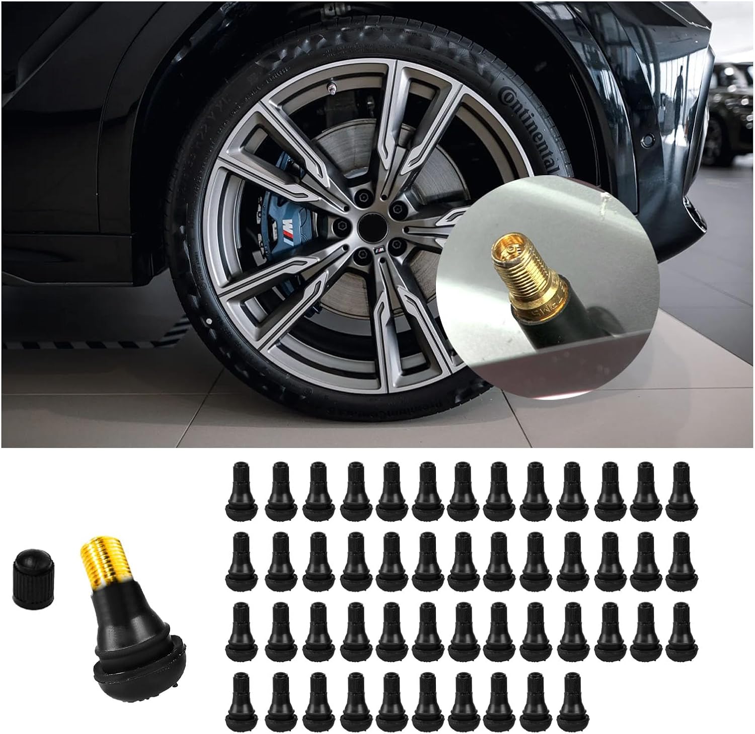 Ziciner 50PCS TR412 Tubeless Valve Stem Covers - Snap-in Waterproof Universal Fit