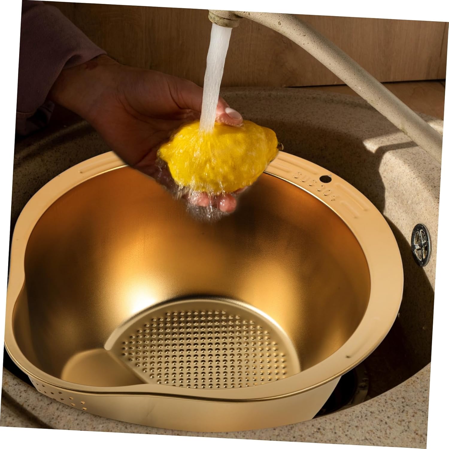 ABOOFAN Stainless Steel Colander with Drain Board