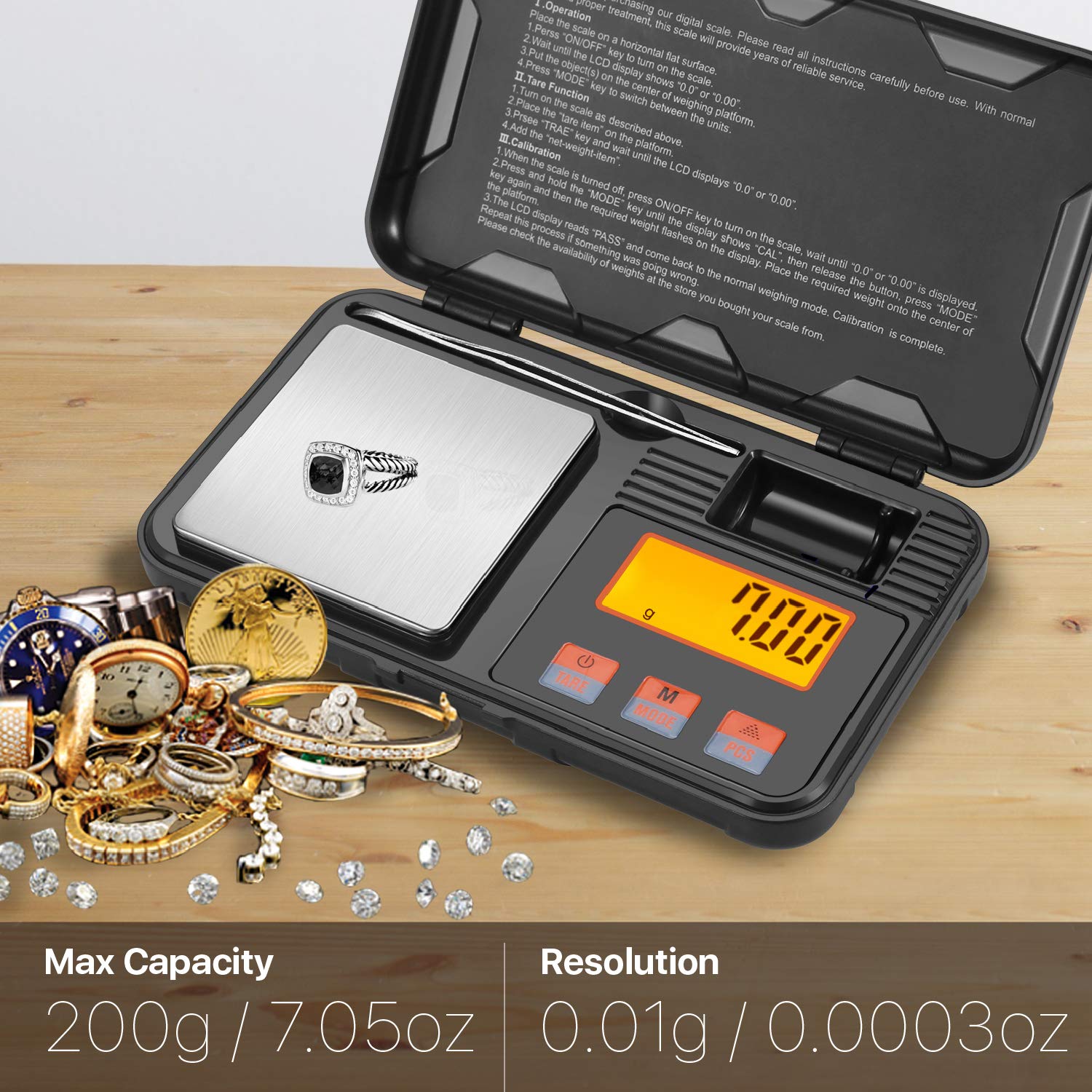 Flexzion Digital Scale Pocket Size 50g 001g Precision