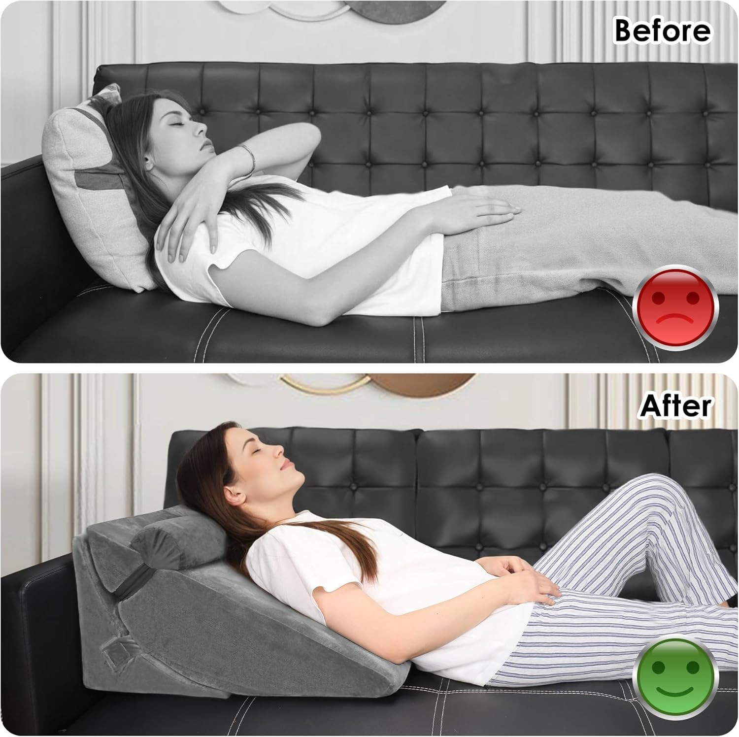 WENRENER 3pcs Adjustable Bed Wedge Pillow Set