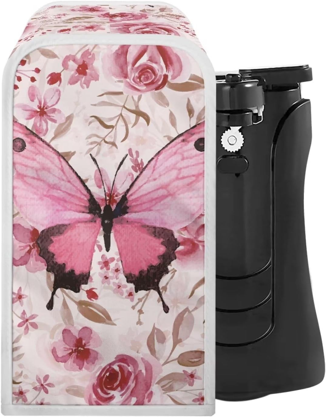 Suhoaziia Electric Can Opener Dust Cover with Pink Butterfly Design