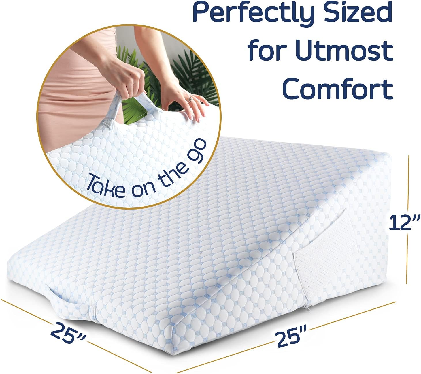 Nestl 12 Inch Cooling Gel Wedge Pillow